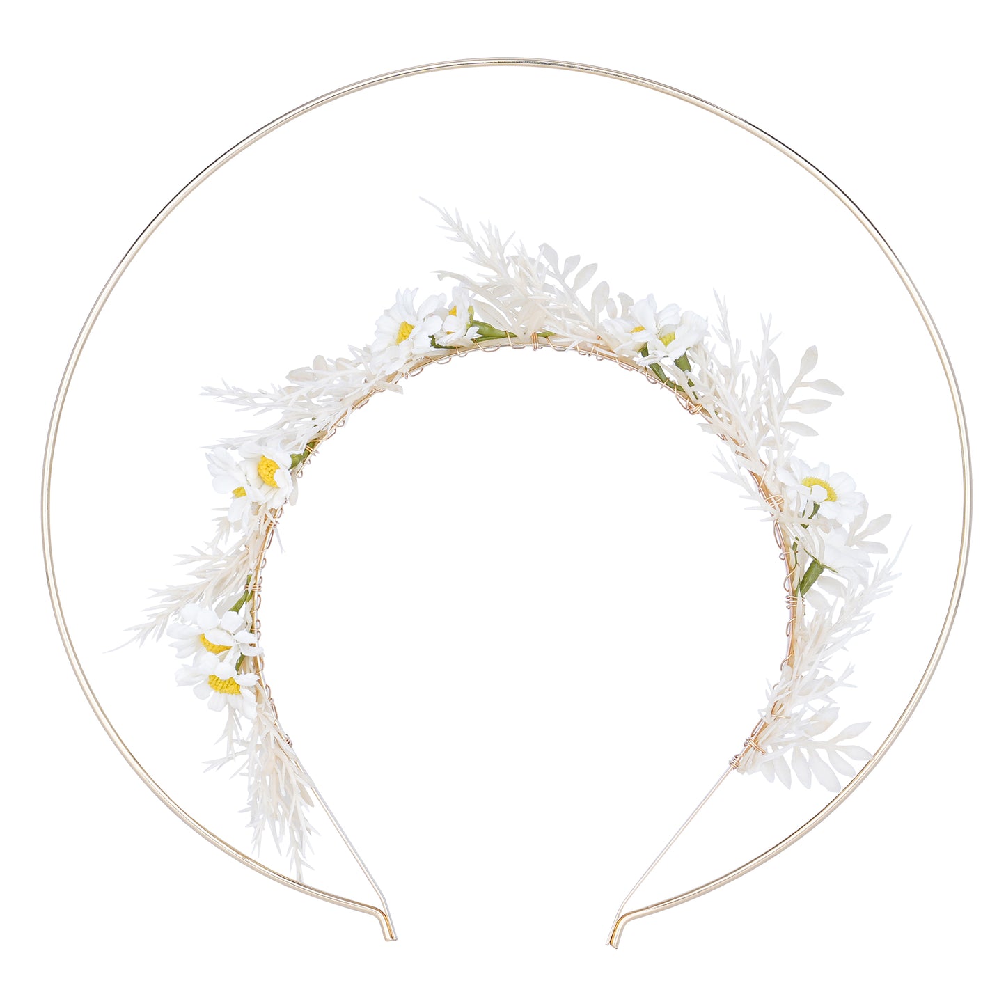 Handmade White Daisy Halo Crown Headband