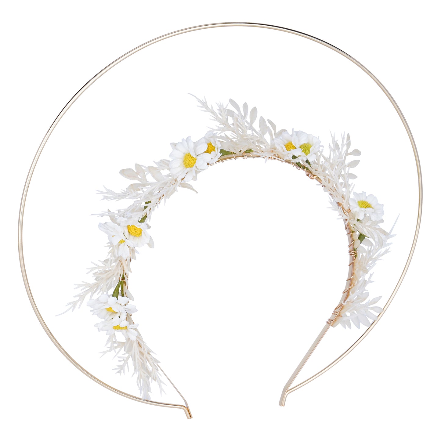 Handmade White Daisy Halo Crown Headband