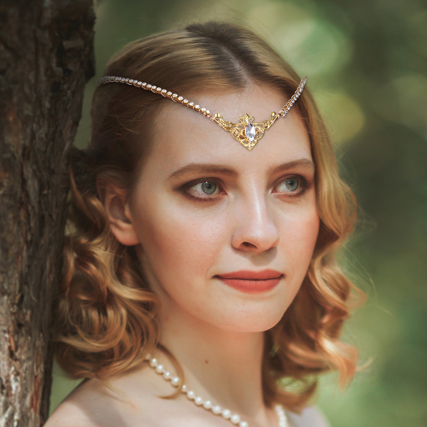 Handmade Gold Crystal Tiara: Princess White Rhinestone Fairy Crown Headband