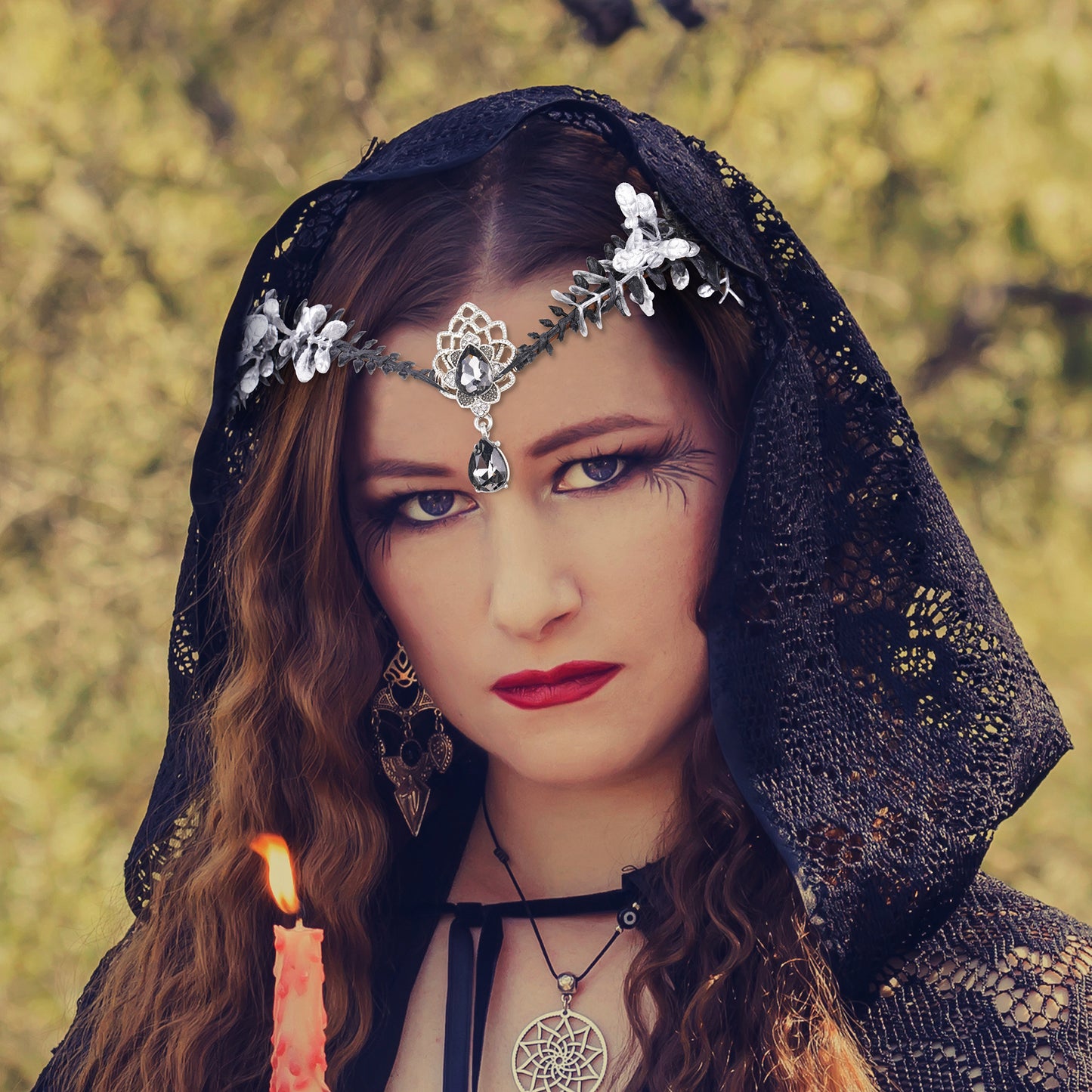 Black Leaf Crown: Eucalyptus Fairy Headpiece