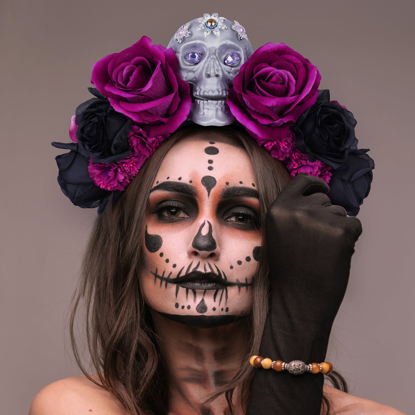 Purple Flower Headband: Mexican Floral Headpiece