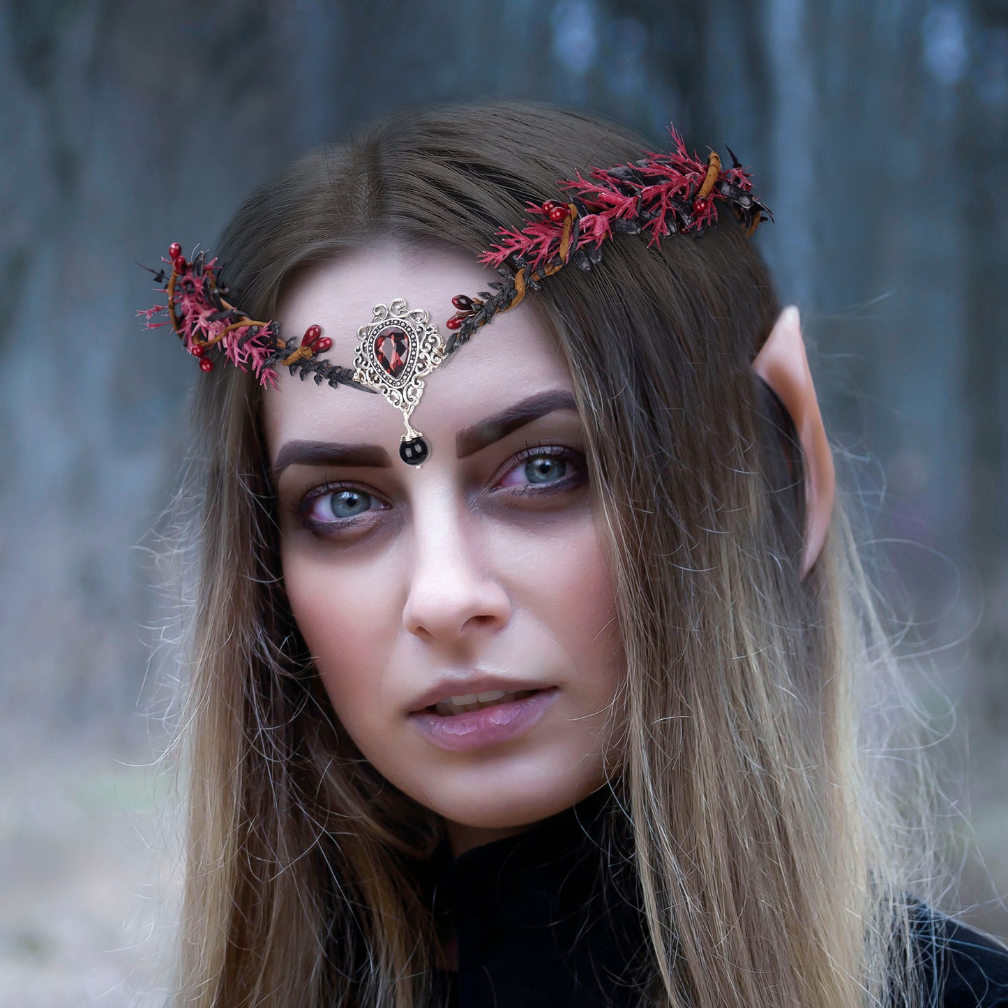 Wheat Grass Fairy Floral Headpiece: Woodland Dark Elf Crown