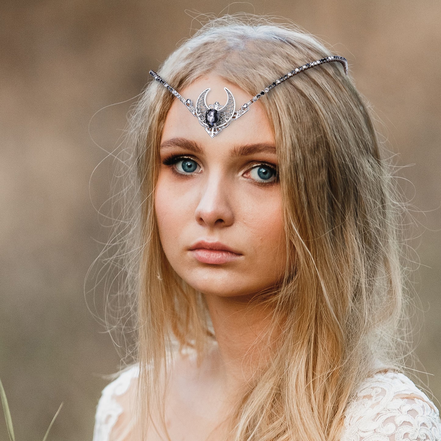 Handmade Silver Crystal Headpiece