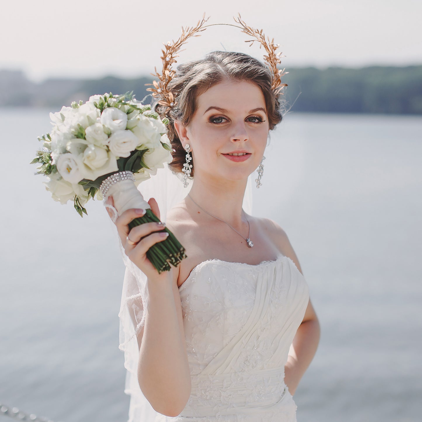 Handmade Goddess Halo Headband for Wedding