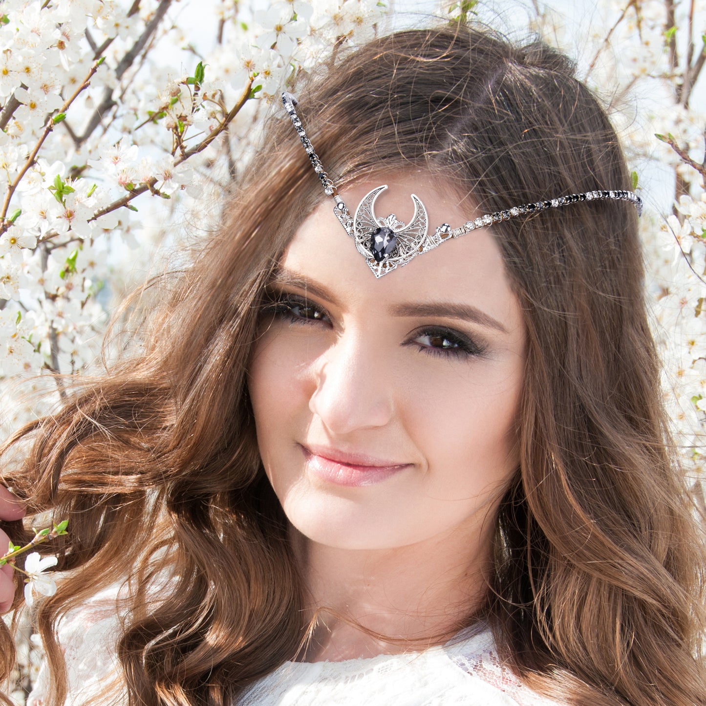Handmade Silver Crystal Headpiece