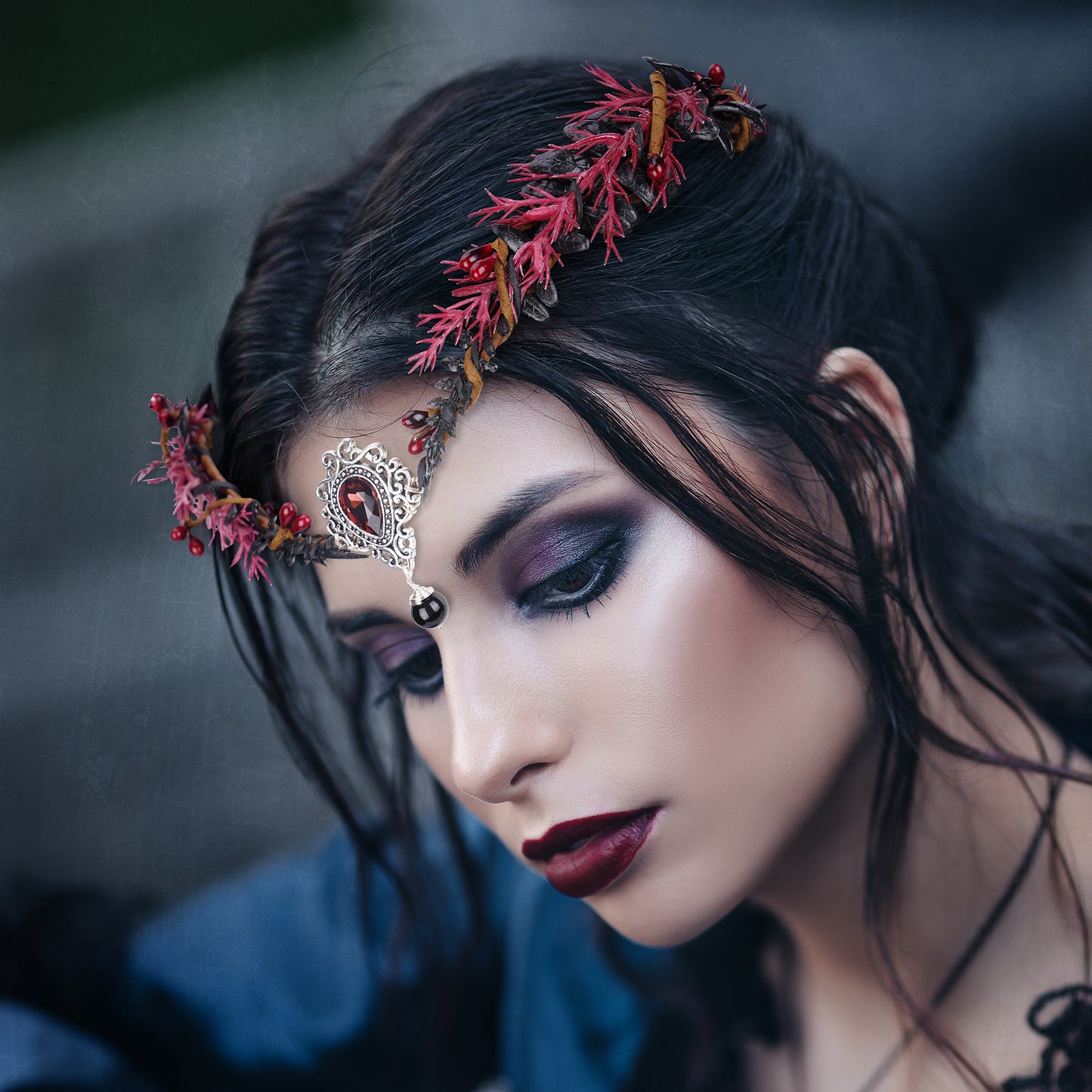 Wheat Grass Fairy Floral Headpiece: Woodland Dark Elf Crown