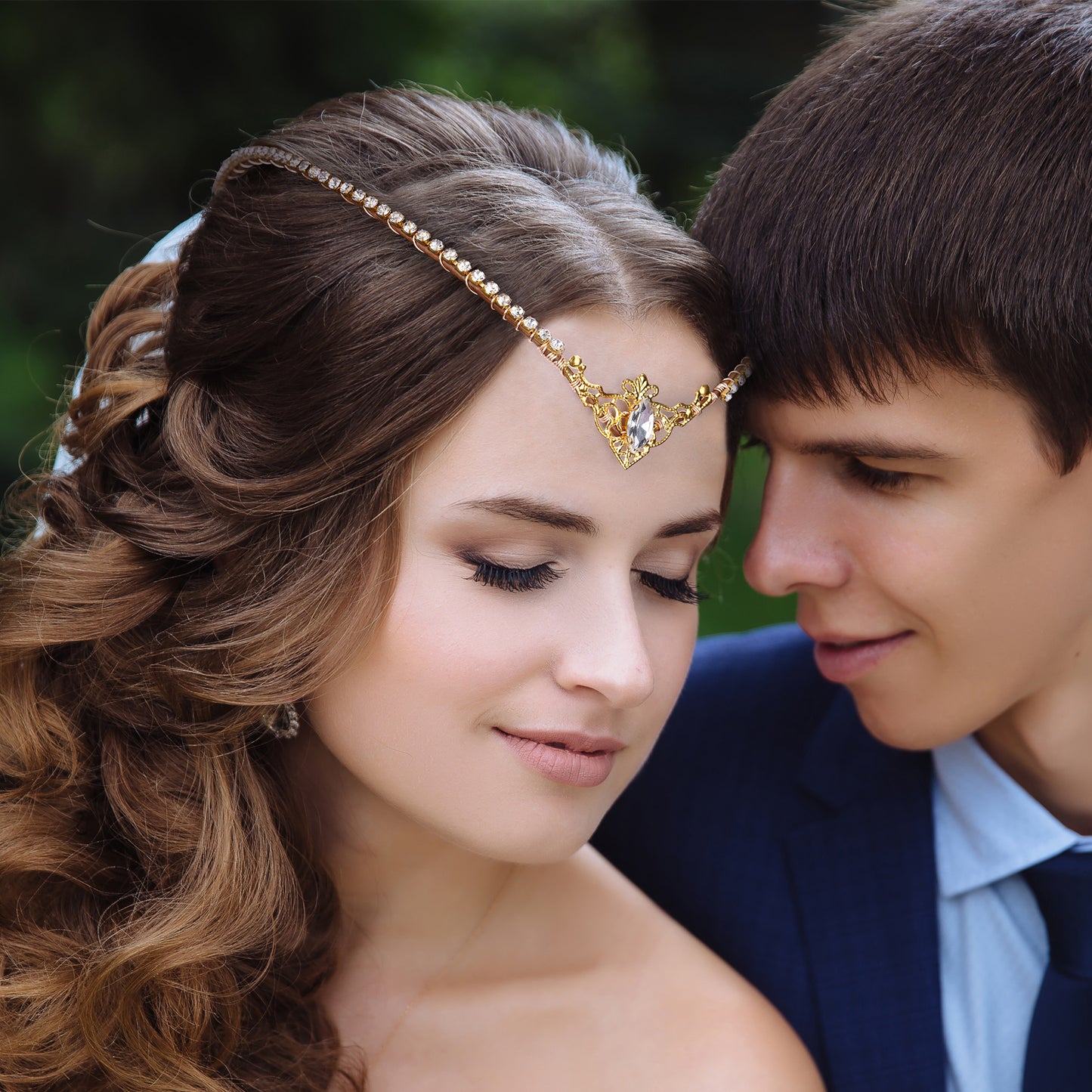 Handmade Gold Crystal Tiara: Princess White Rhinestone Fairy Crown Headband