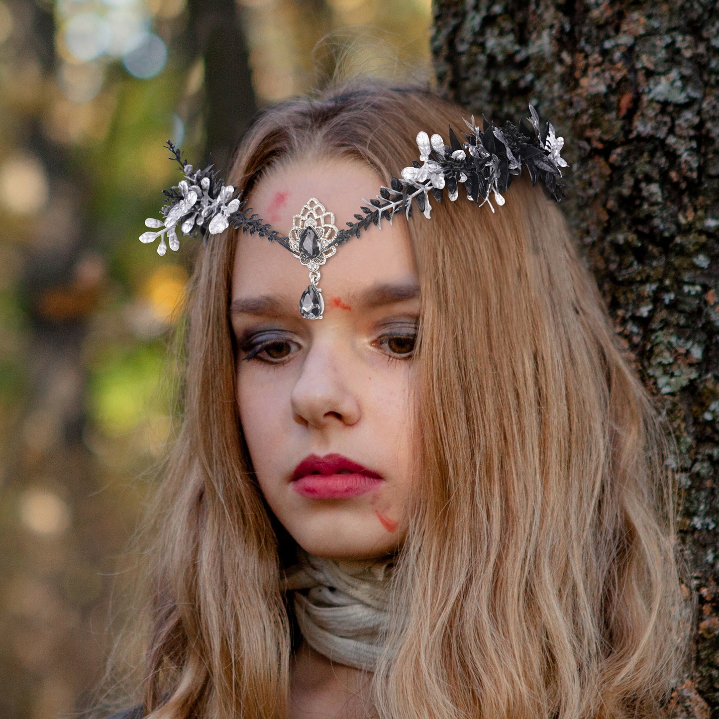 Black Leaf Crown: Eucalyptus Fairy Headpiece