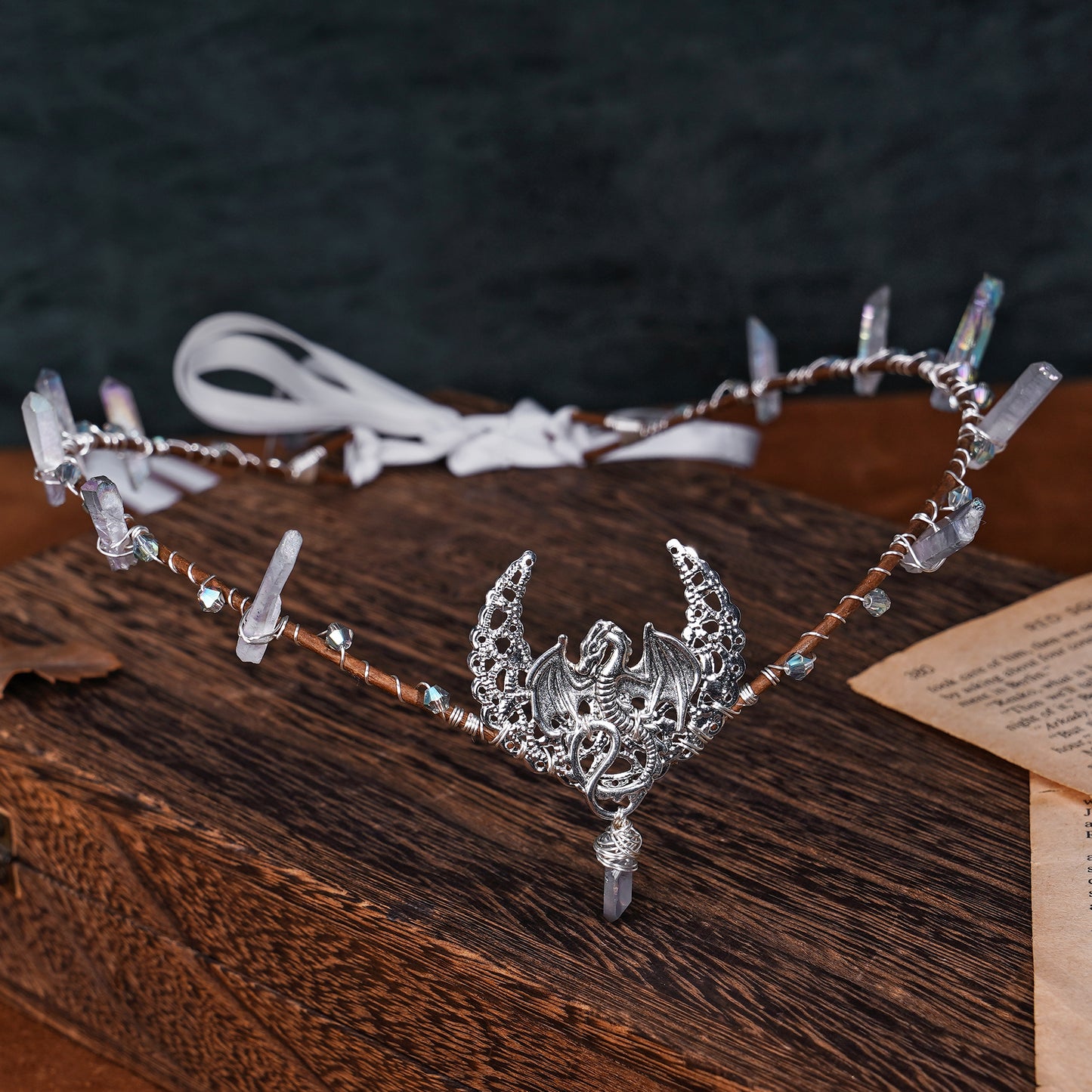 Silver Crystal Headpiece: Renaissance Moon Crown