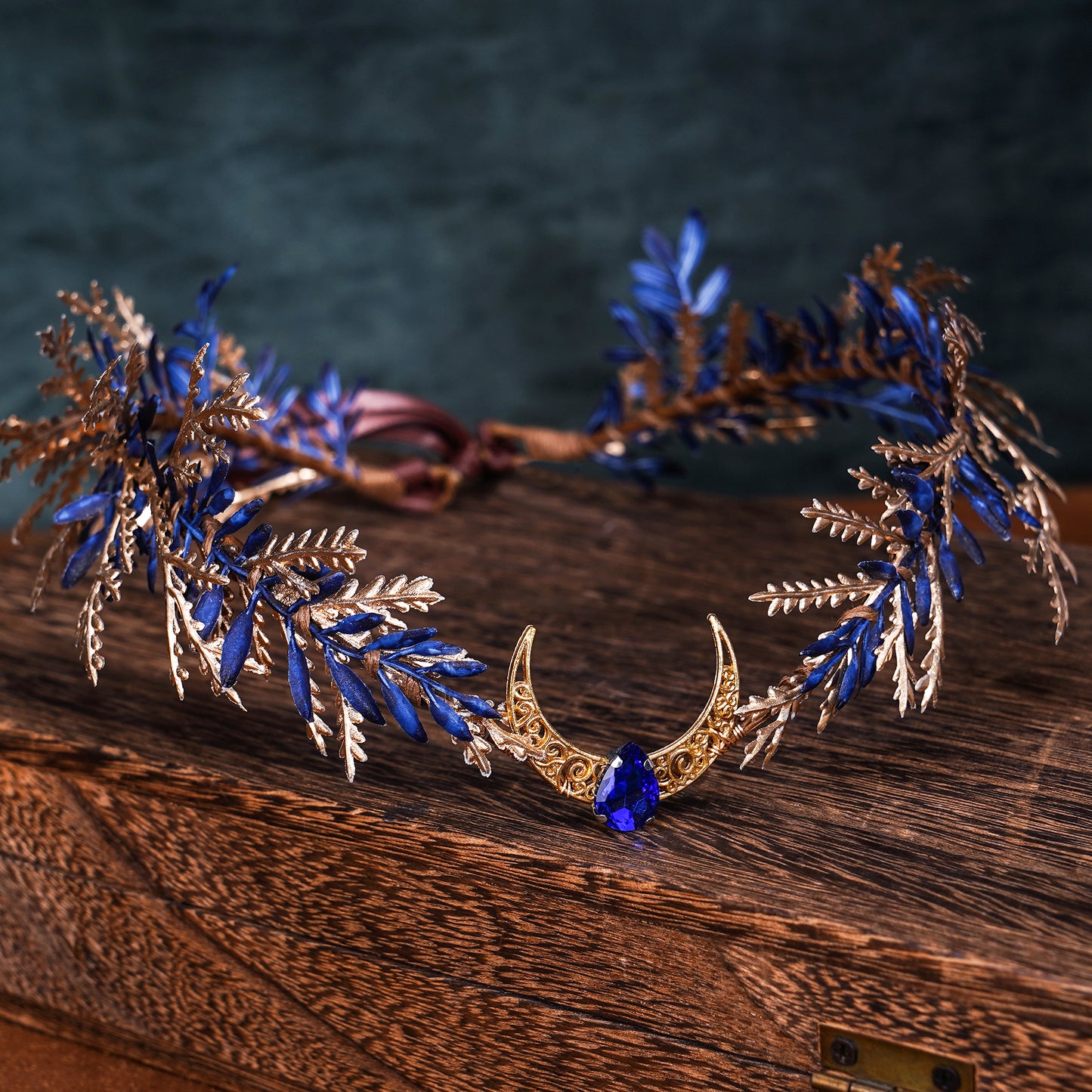 Handmade Golden Leaf Crown Forest Elf Headpiece
