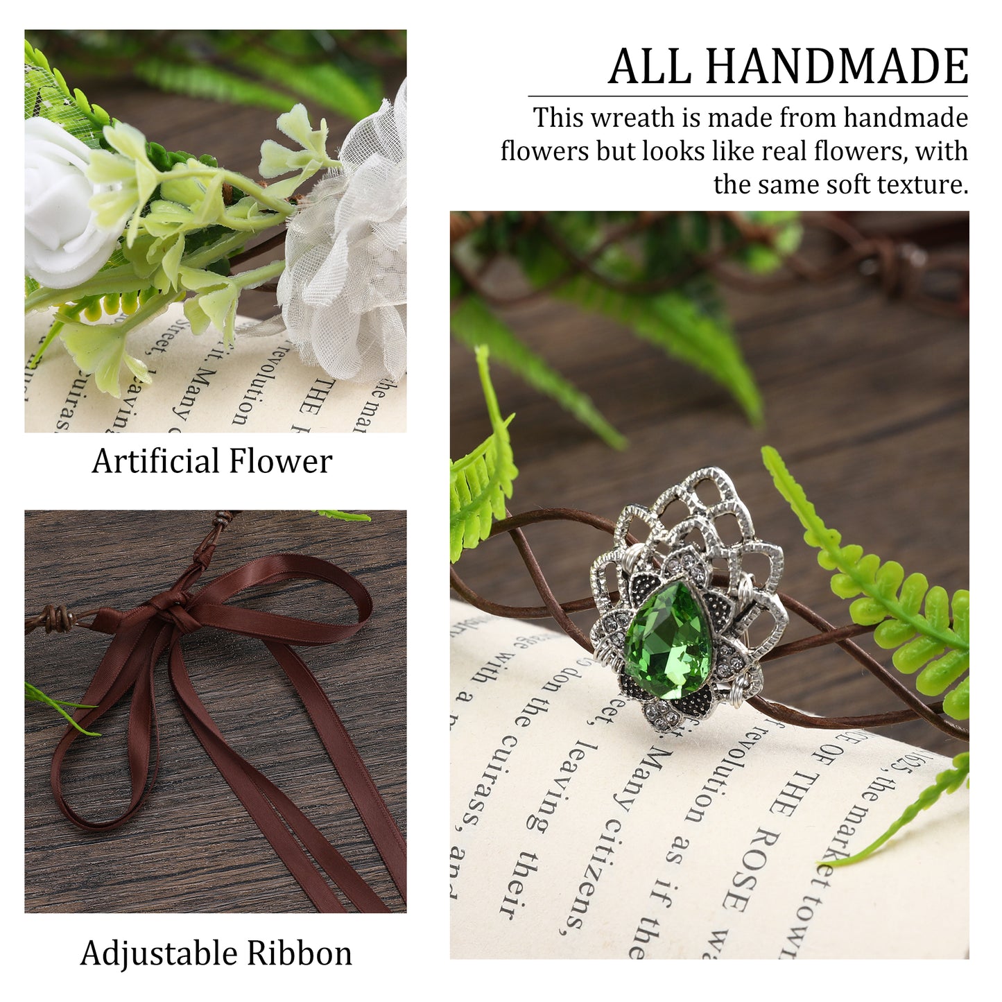 Bohemian Flower Headband: Medieval Elven Headpiece