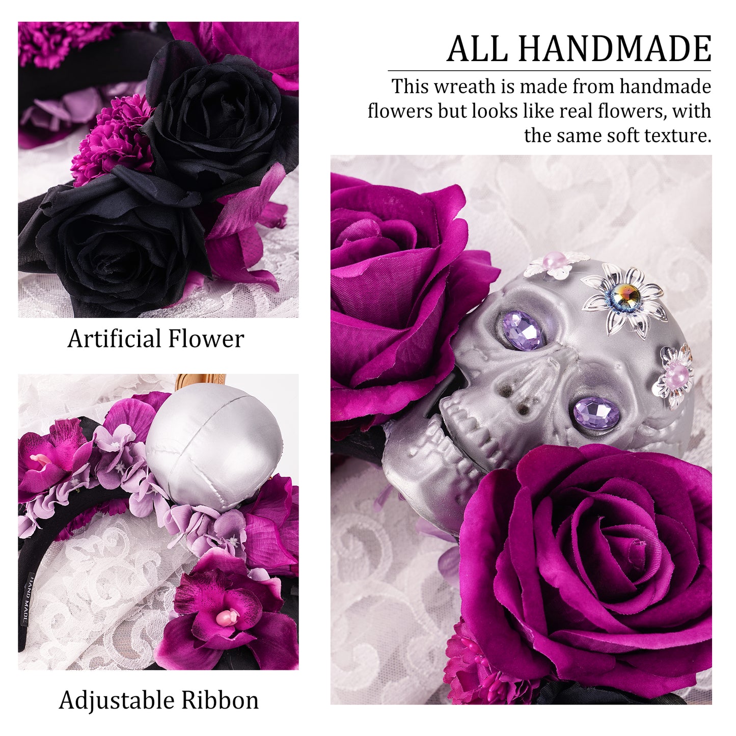 Purple Flower Headband: Mexican Floral Headpiece