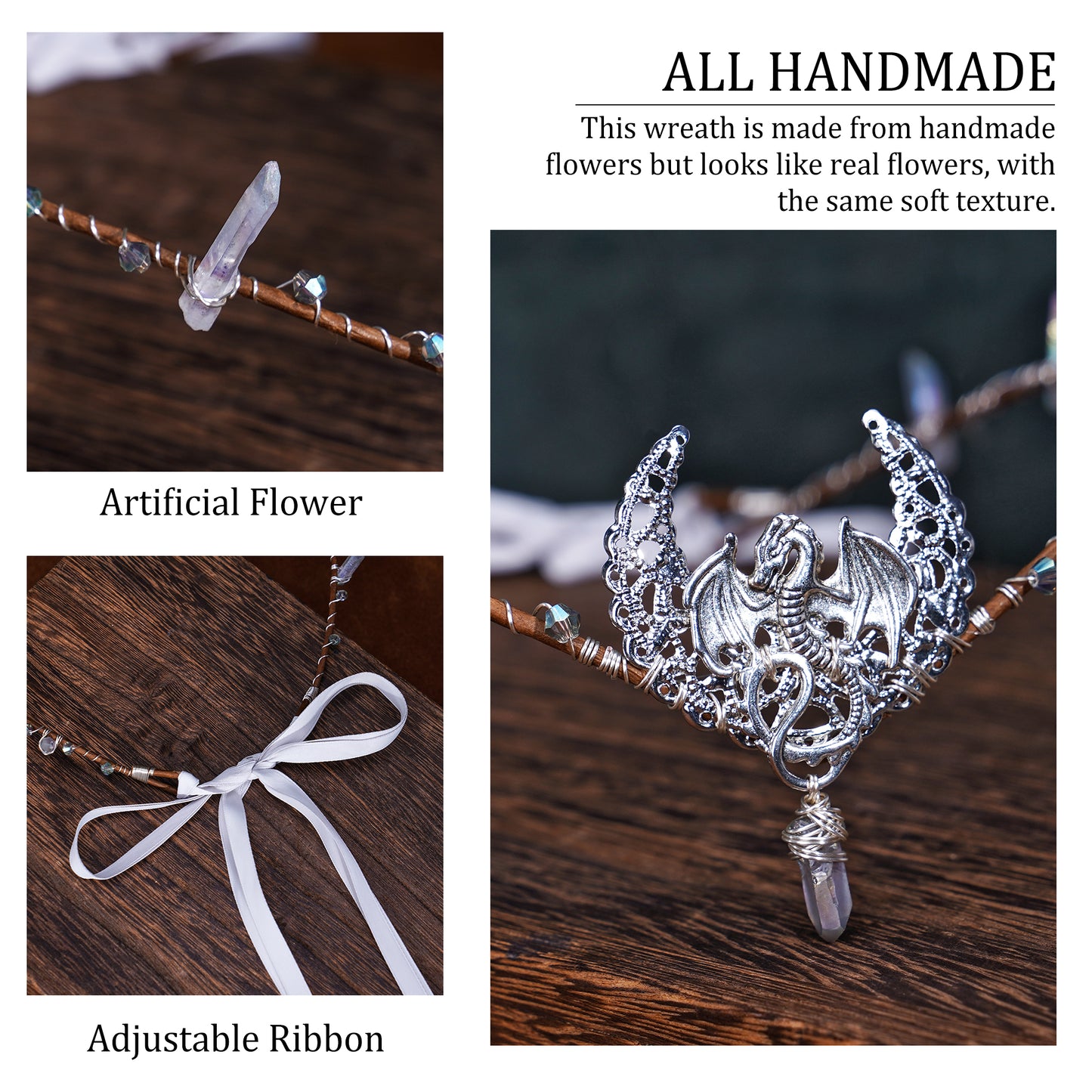 Silver Crystal Headpiece: Renaissance Moon Crown
