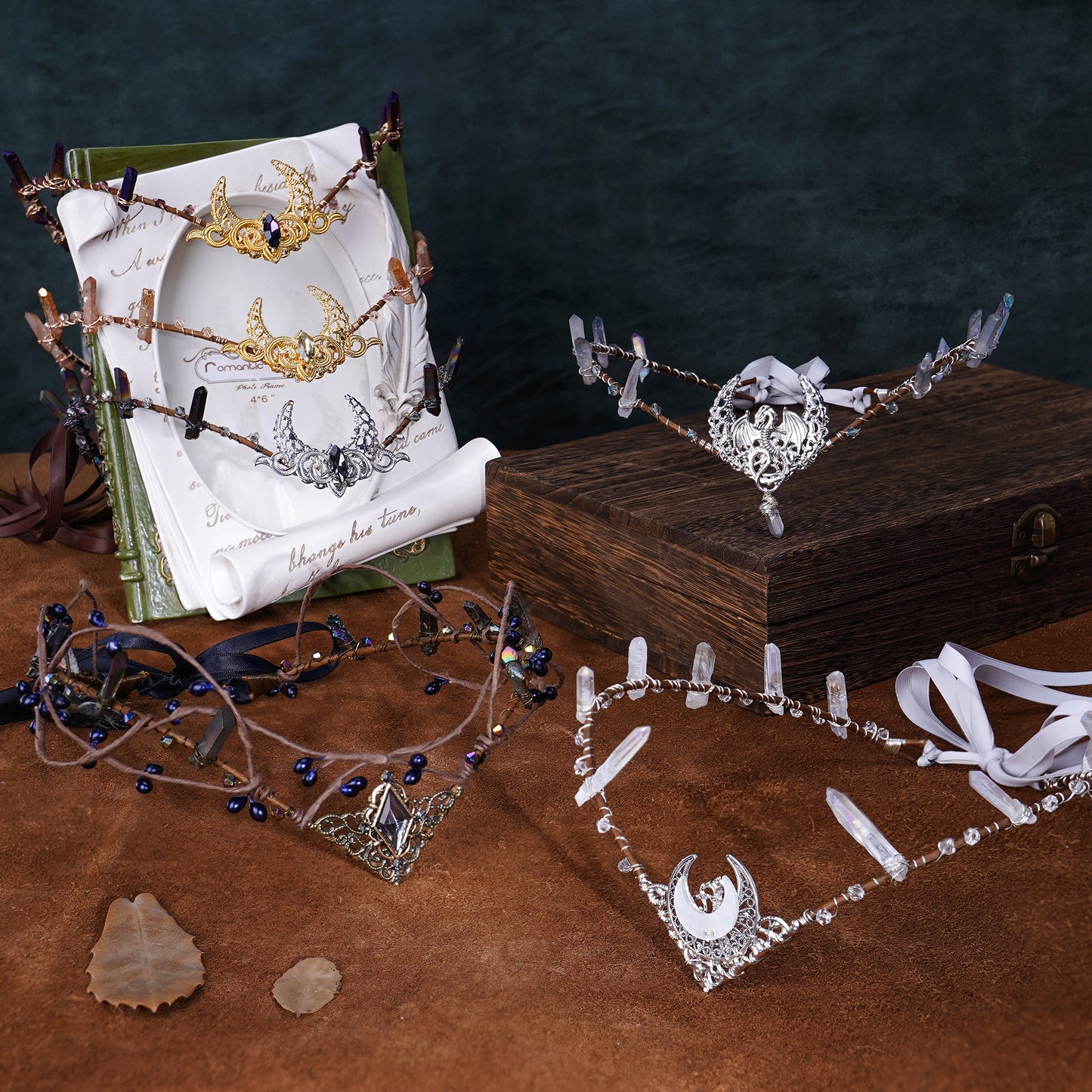 Silver Crystal Headpiece: Renaissance Moon Crown