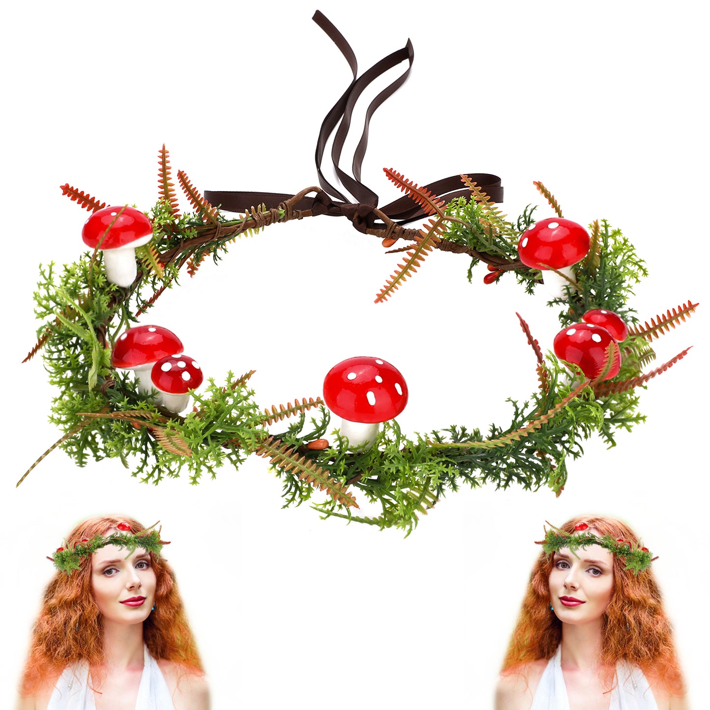 Mushroom Flower Headband: Fairy Woodland Crown
