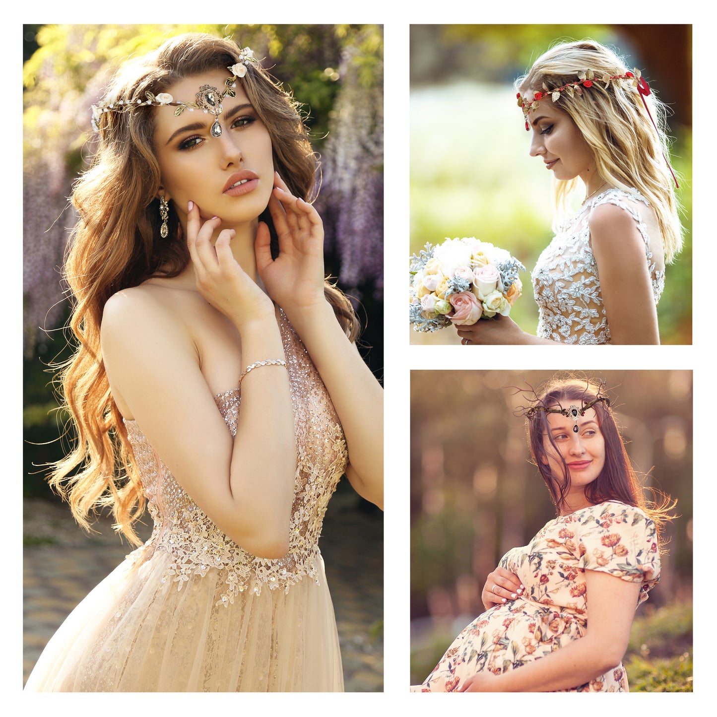 Handmade Gold Fairy Crown for Wedding