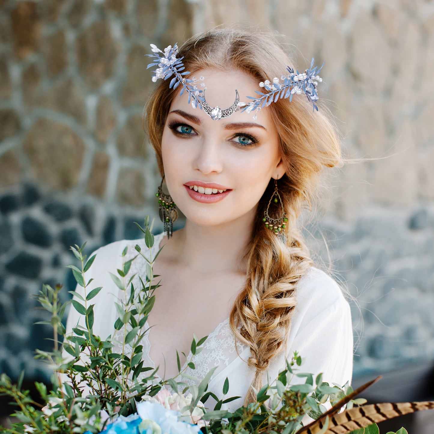 White Daisy Halo Crown: Wedding Bridal, Goddess Tiara, Chamomile Floral