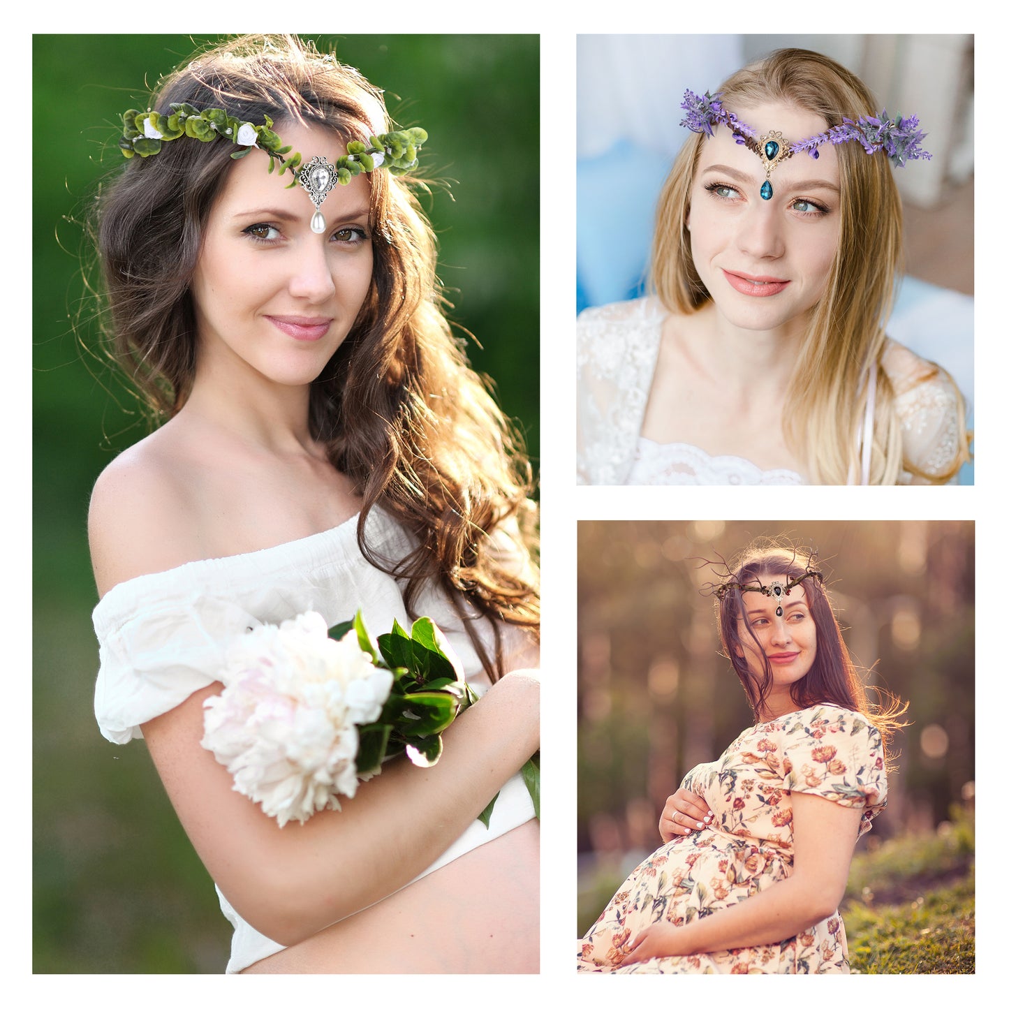 Handmade Green Fairy Crown Headband Woodland Leaf Headpiece
