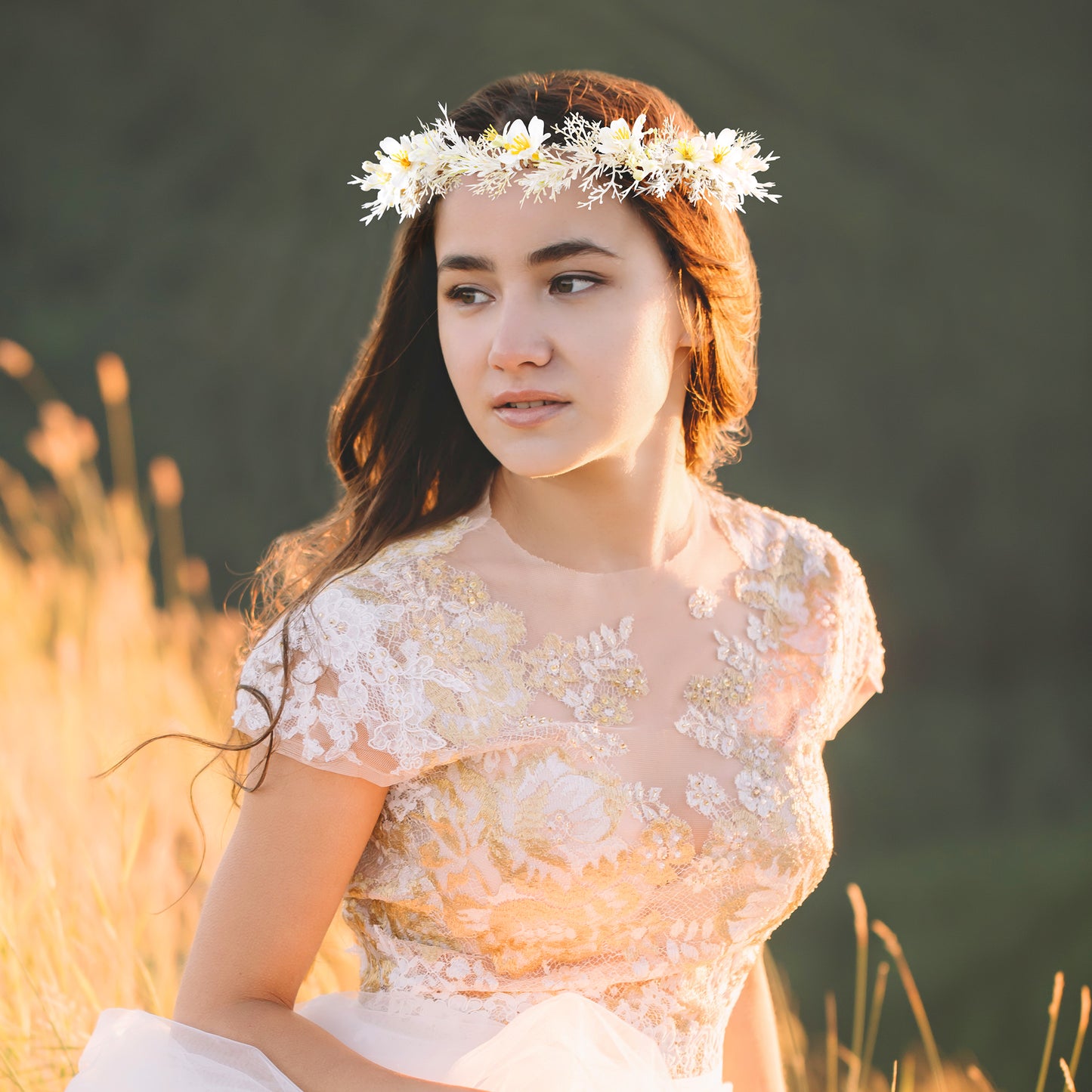Boho Daphne Flower Headband: Fairy Twig Crown