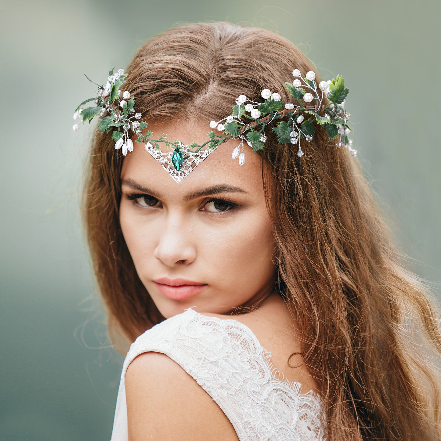 Green Leaf Crown Headband