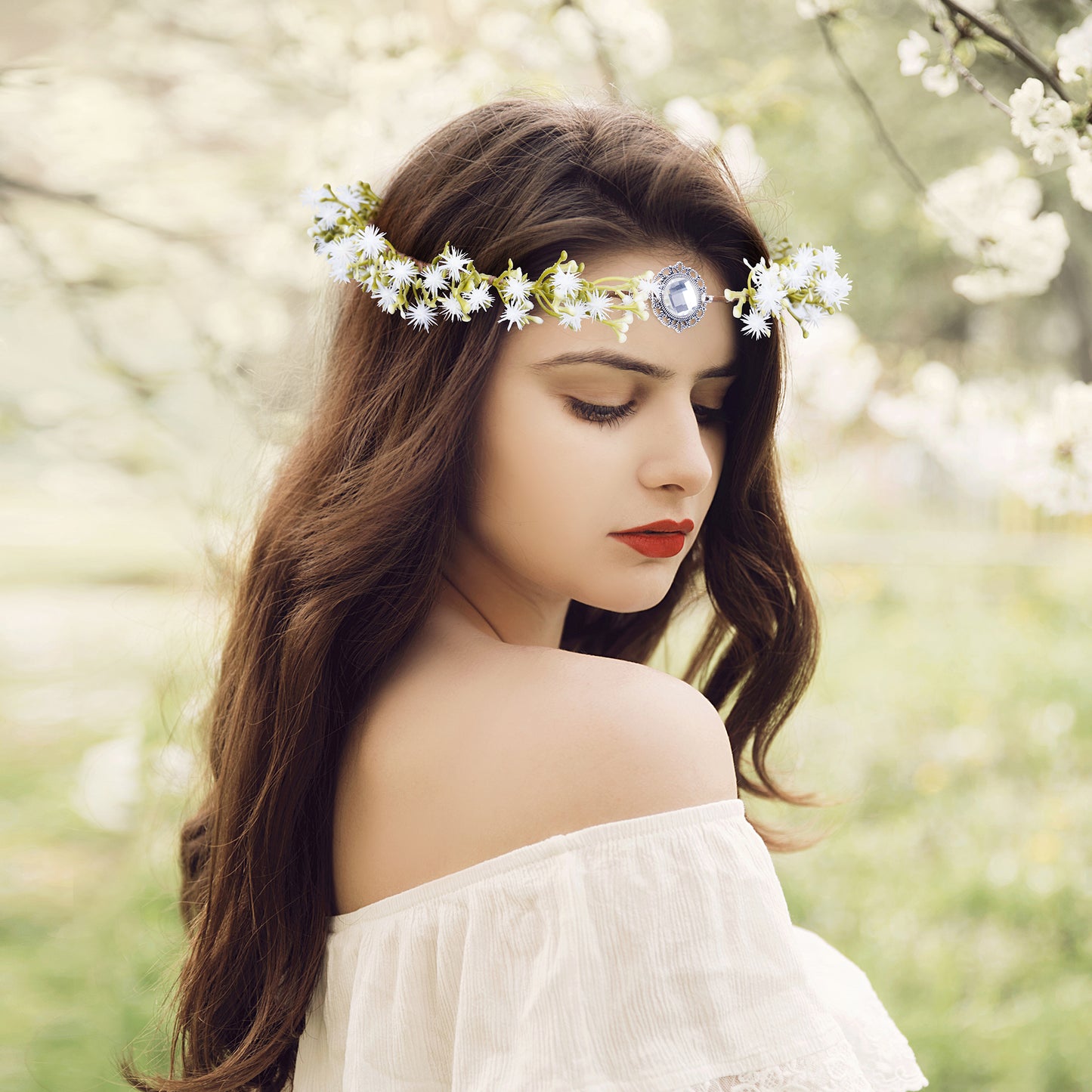Moon Leaf Headband: Woodland Fairy Crown, Dark Green Elven Circlet