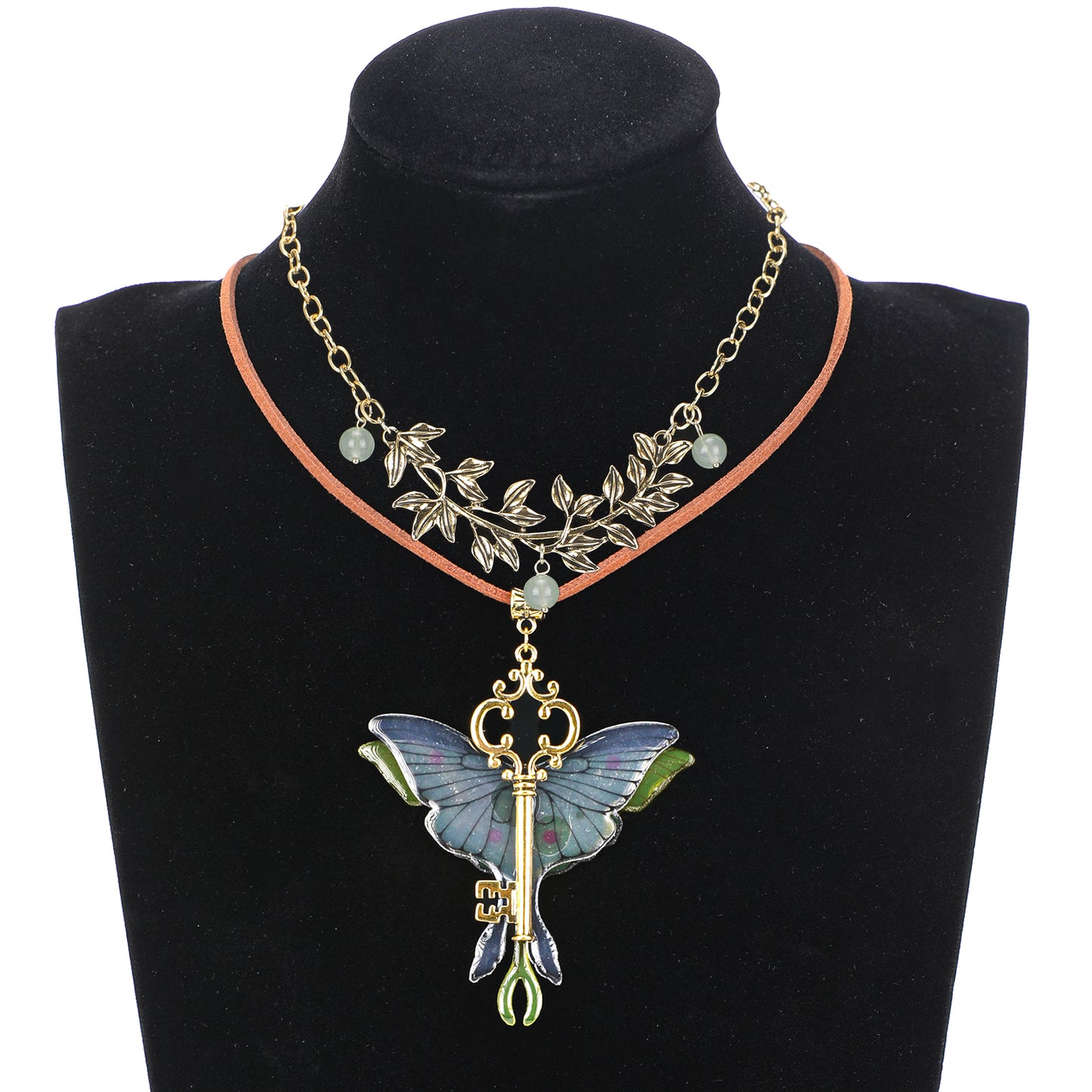 MOSTORY Golden Butterfly Layered Renaissance Boho Neckalce