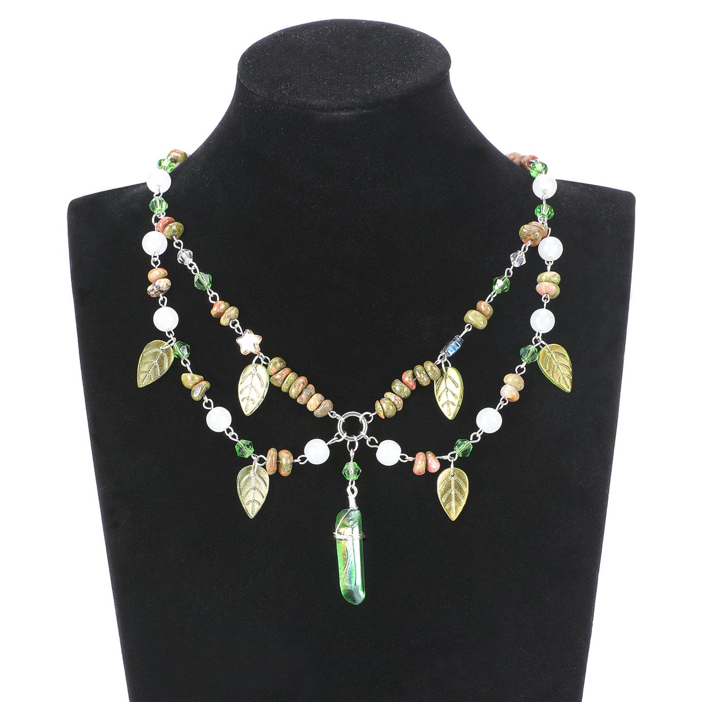 MOSTORY Green Woodland Charm Necklace