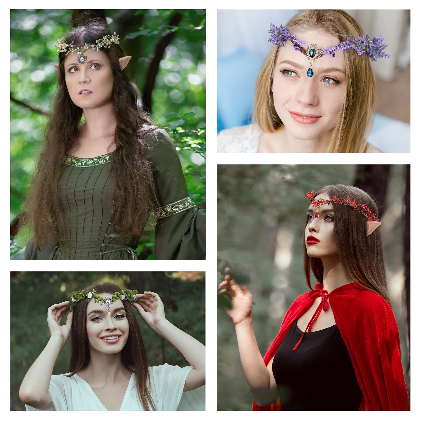 Elf Ears with Flower Crown: Soft Elven Ears, Fairy Headpiece