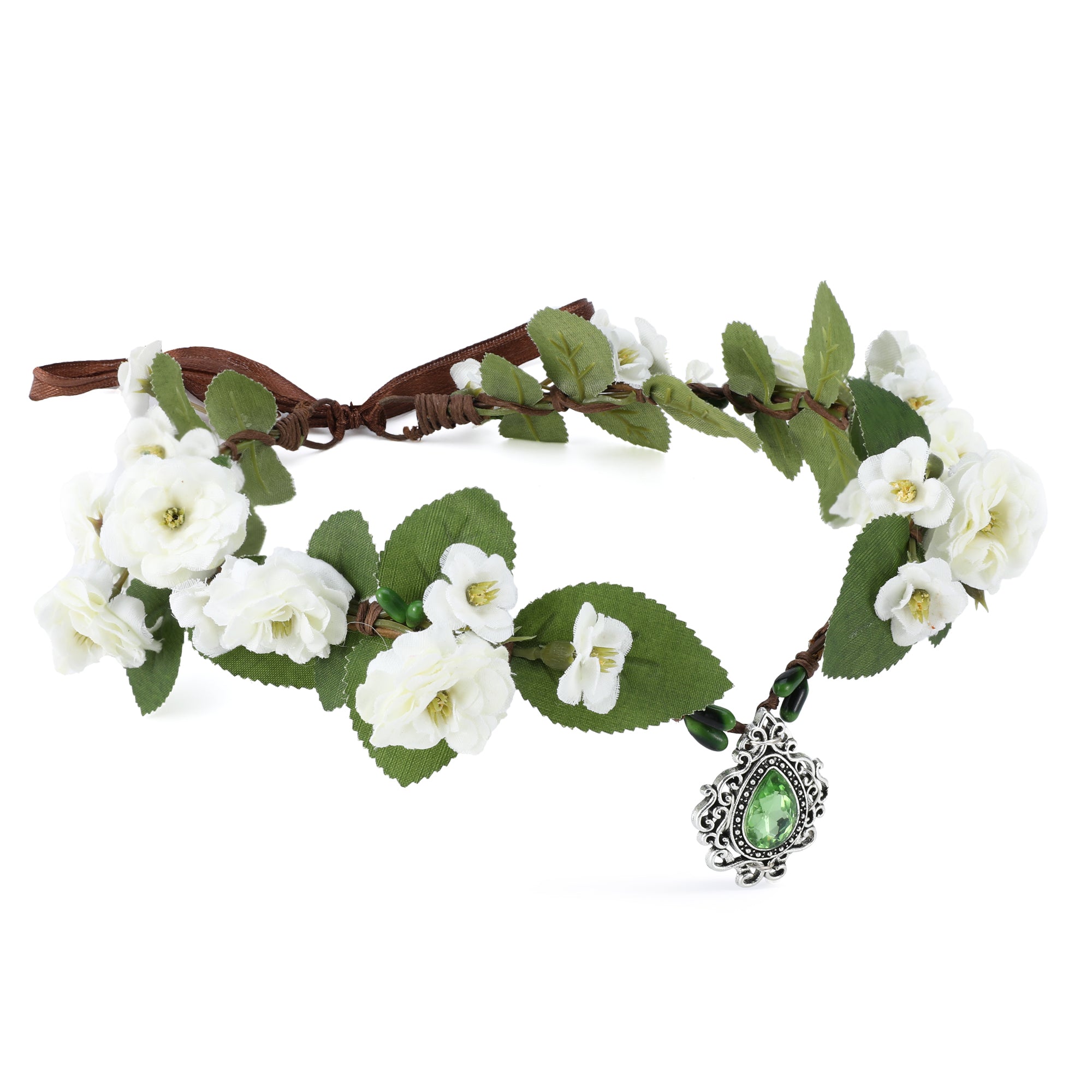 MOSTORY Handmade White Flower Crown Rose Fairy Floral Headband Elf ...