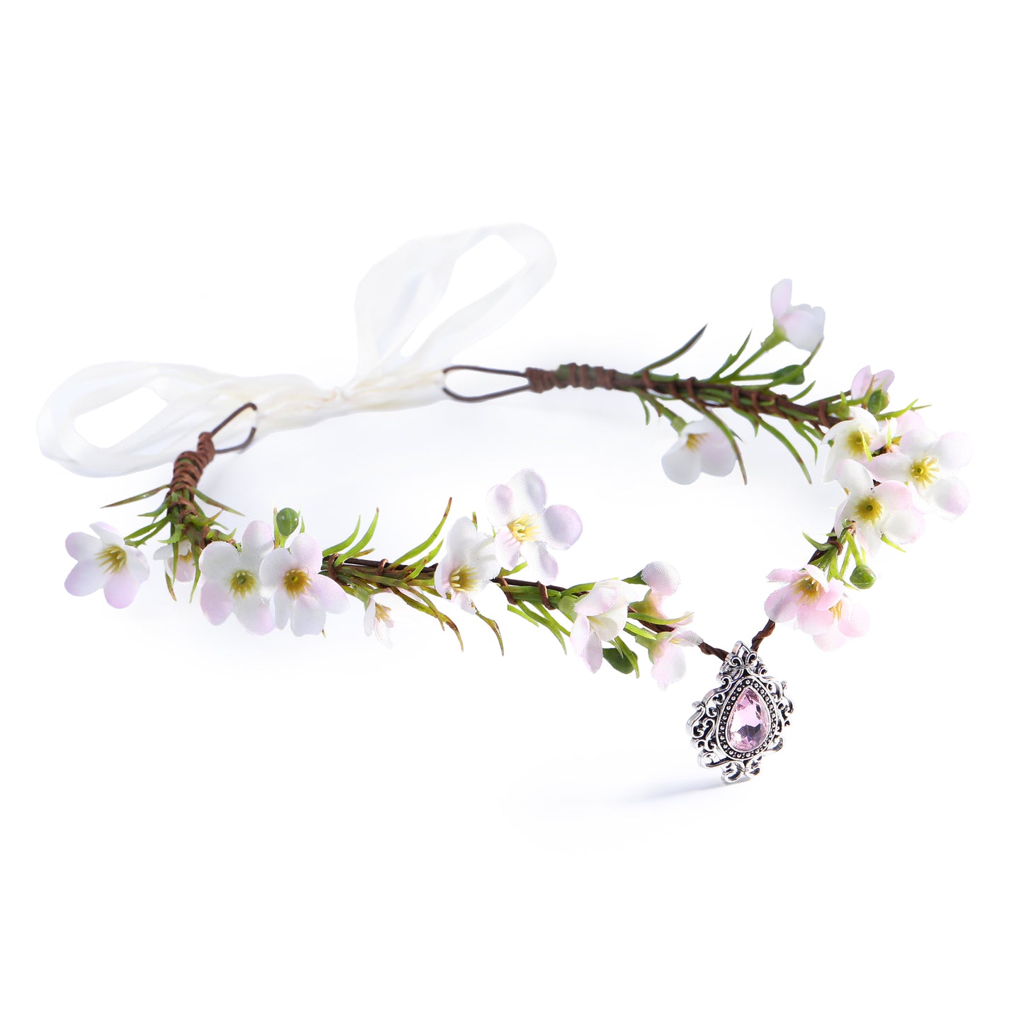 Pink Fairy Flower Crown: Elf Floral Headpiece, Elven Tiara