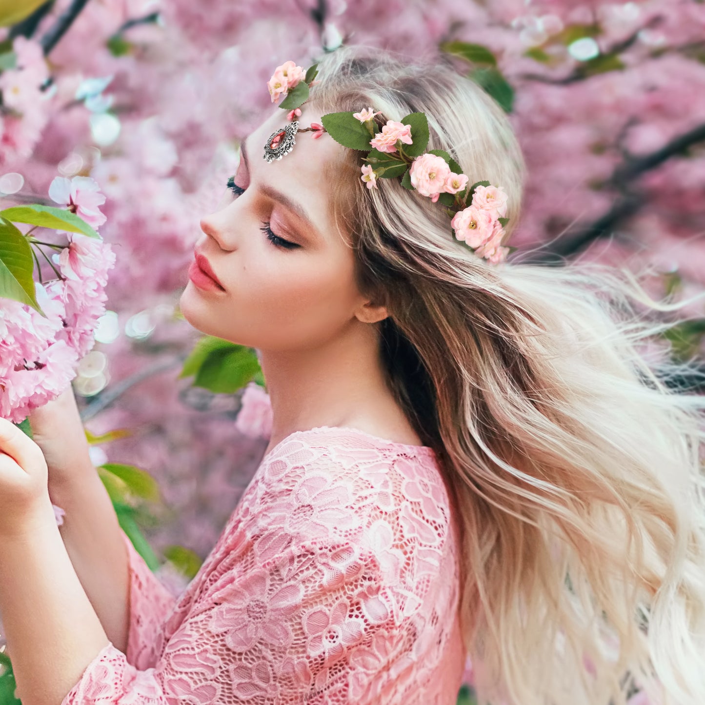 Handmade Pink Flower Crown: Fairy Floral Headband