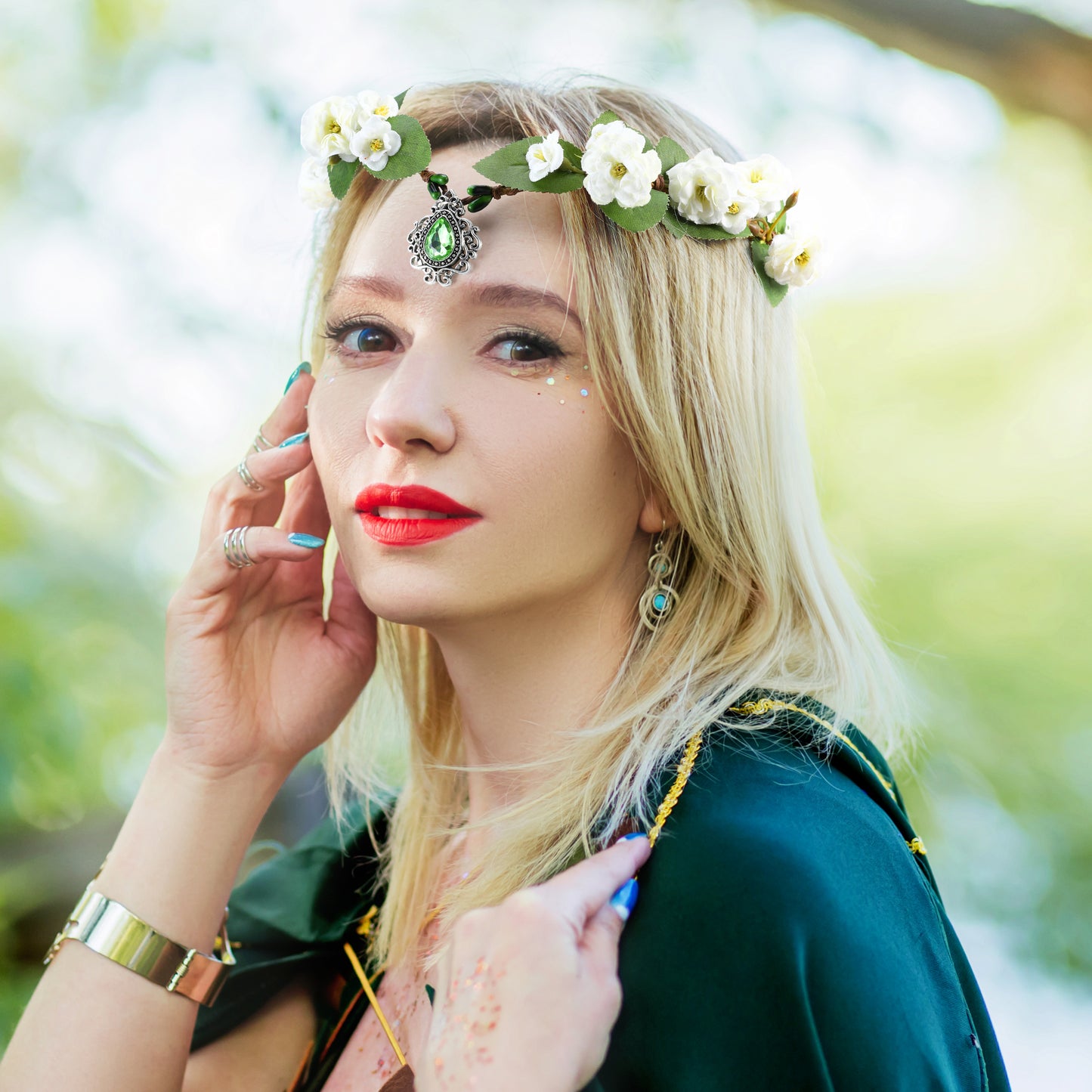 Handmade White Flower Crown: Rose Fairy Headband