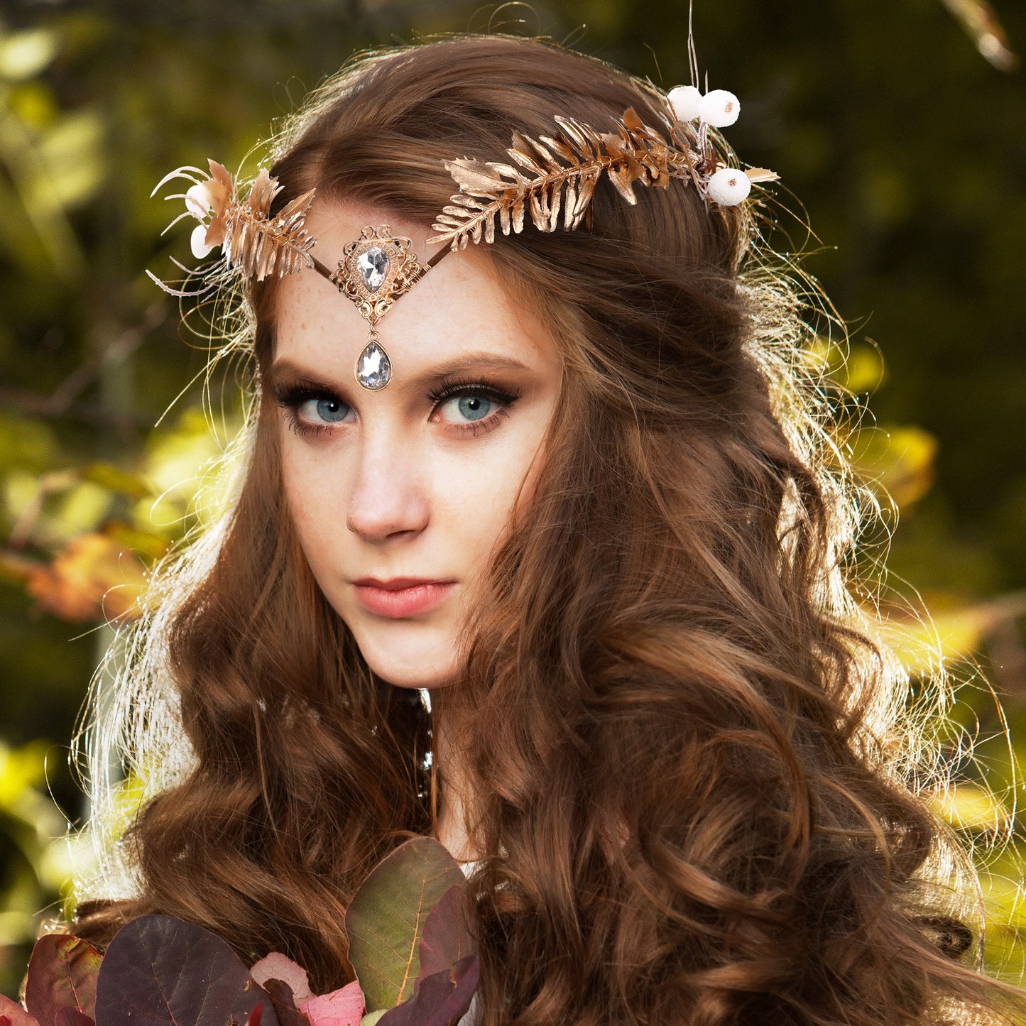 Gold Leaf Headpiece Elf Crown Headband Goddess Fairy Tiara