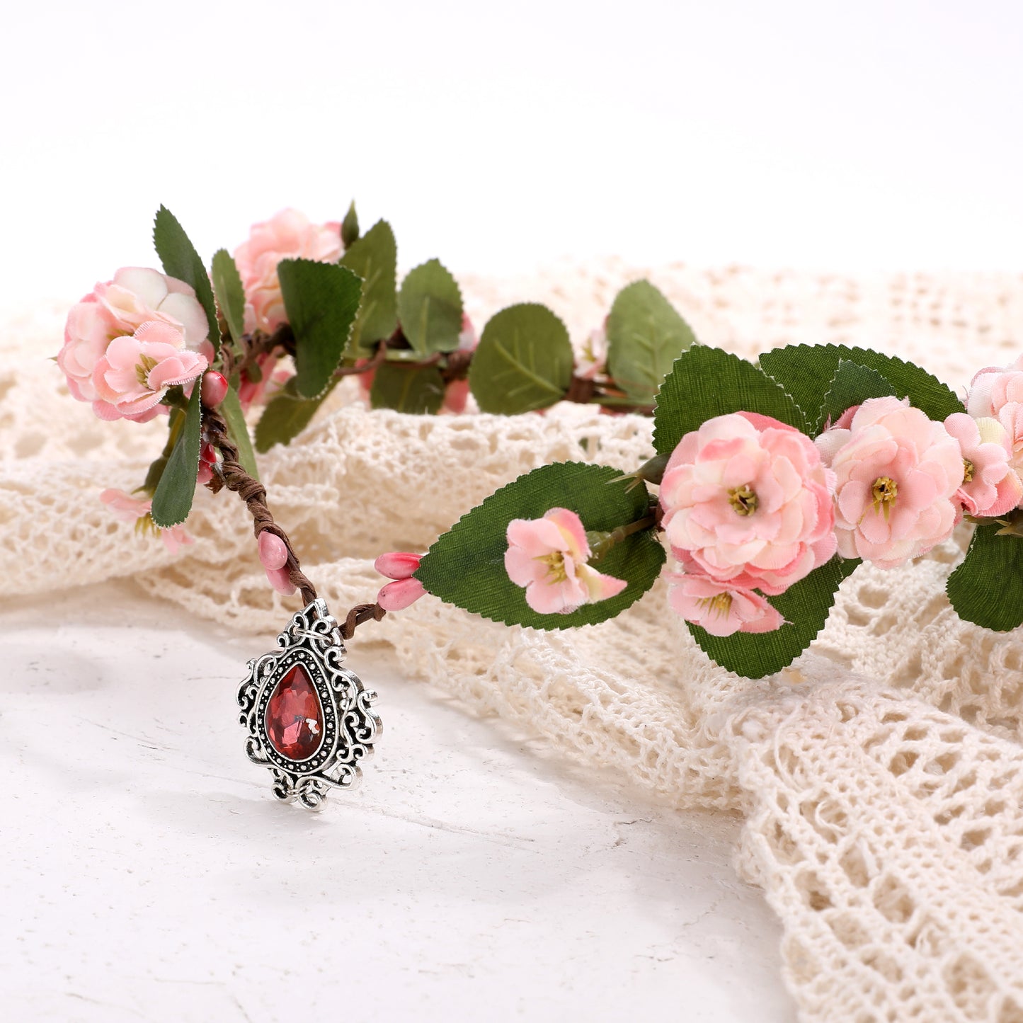 Handmade Pink Flower Crown: Fairy Floral Headband
