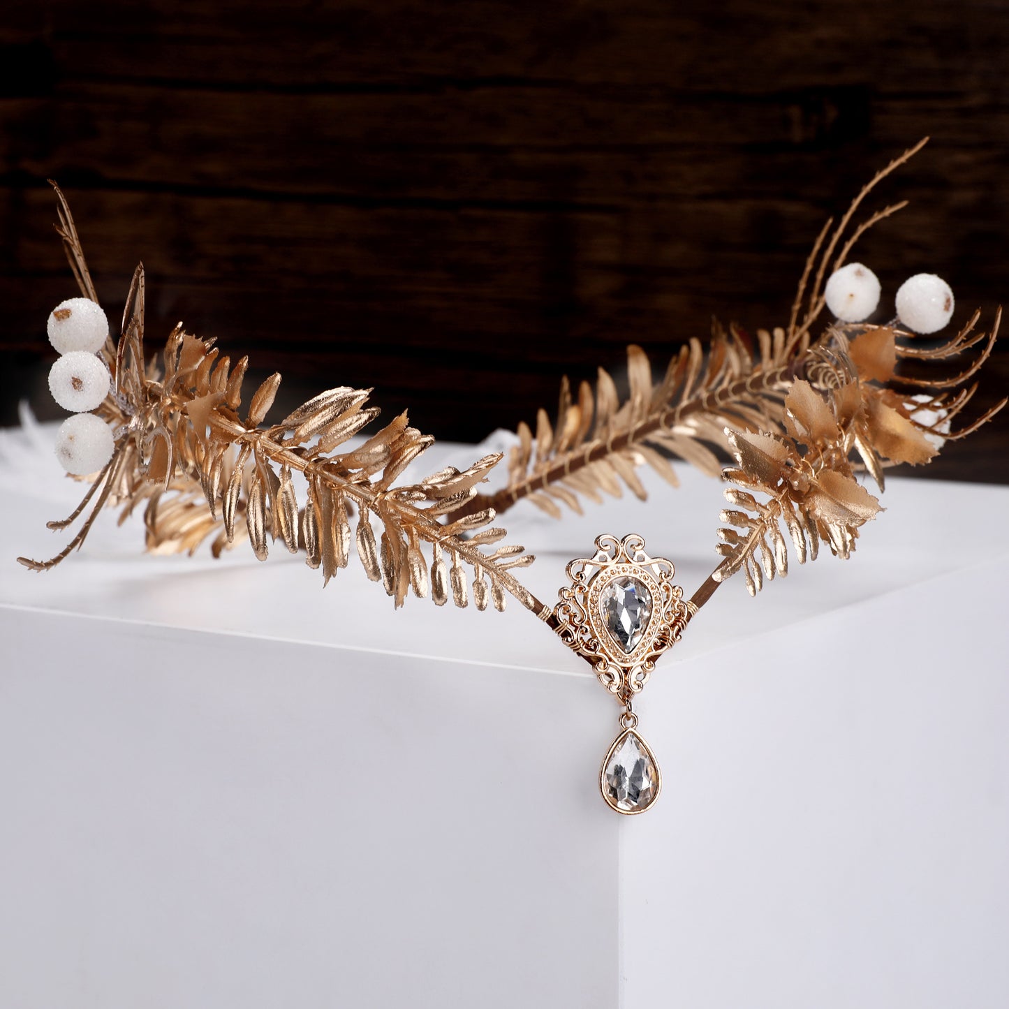 Gold Leaf Headpiece Elf Crown Headband Goddess Fairy Tiara