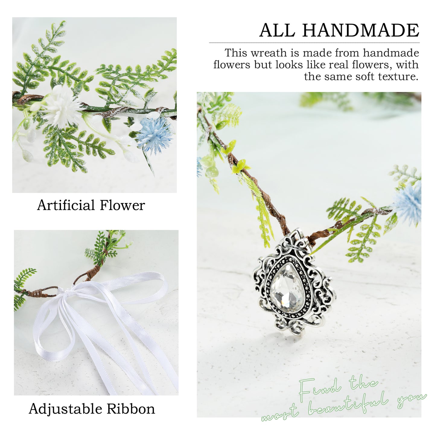 Handmade Fairy Flower Headband: Elf Floral Crown