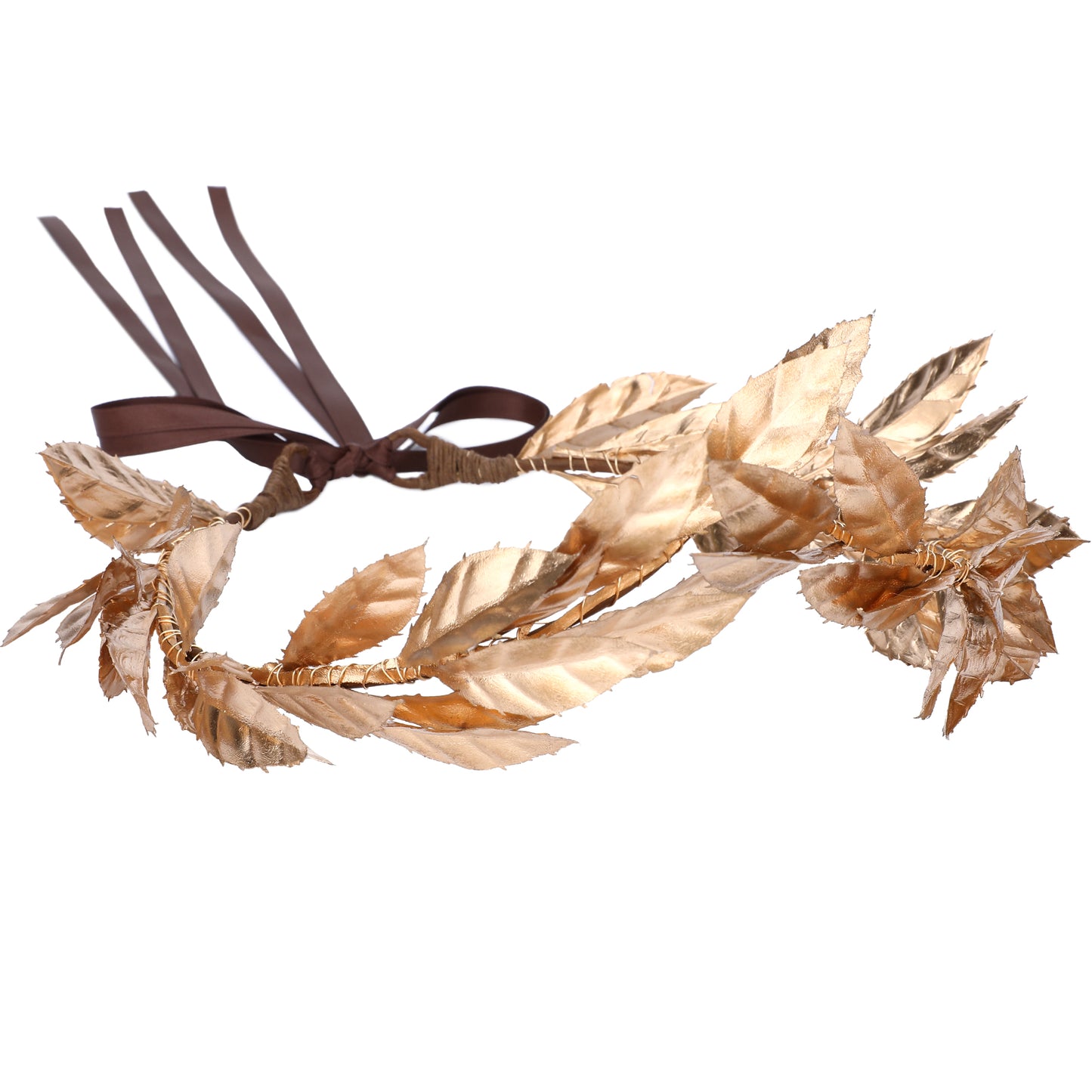 Handmade Gold Leaf Crown Headpiece: Greek God Headband