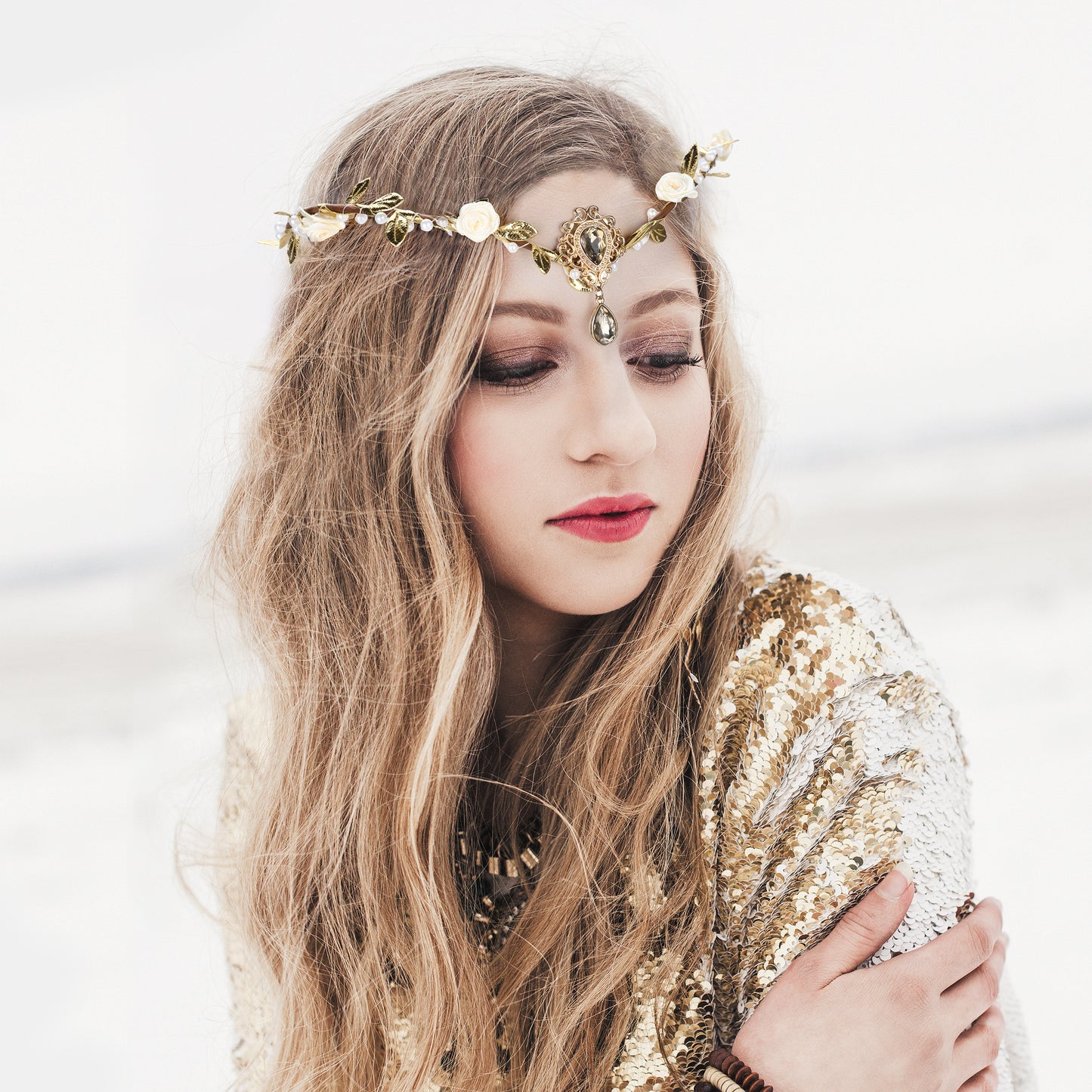 Handmade Gold Fairy Crown for Wedding