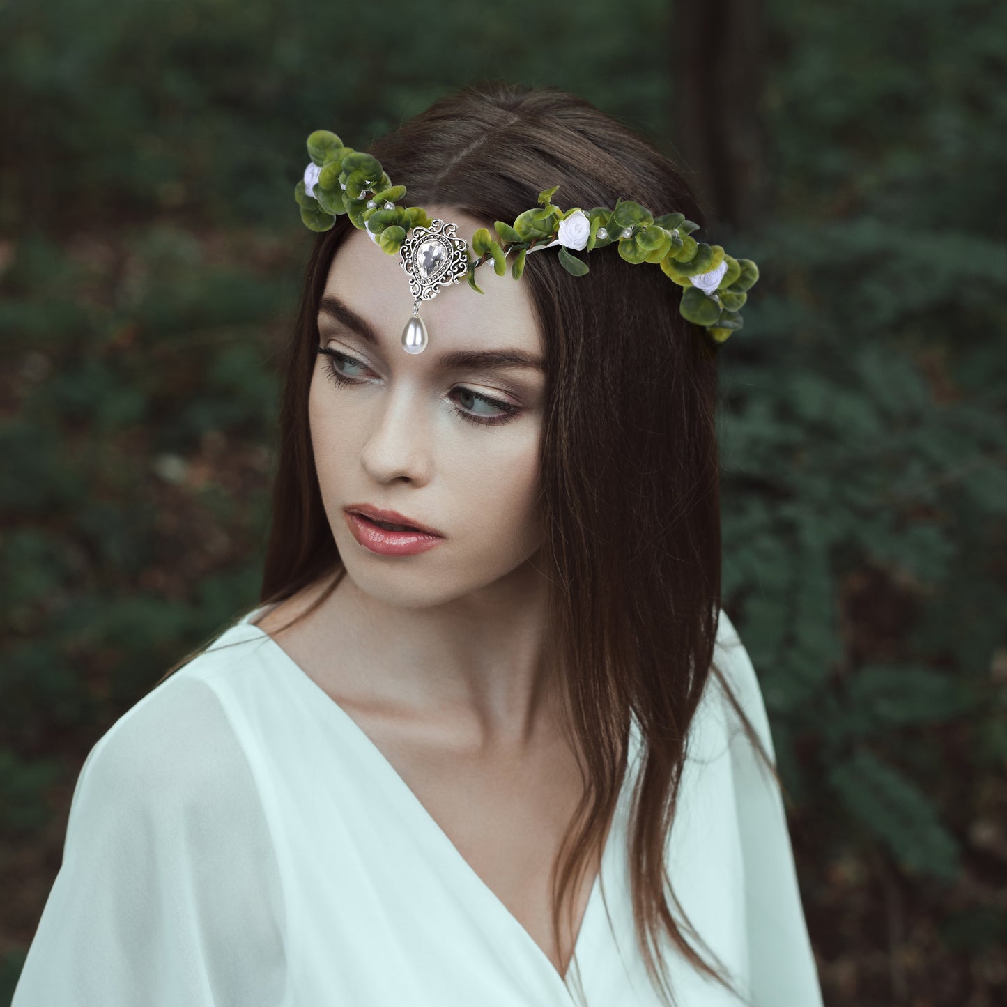 Handmade Green Fairy Crown Headband Woodland Leaf Headpiece