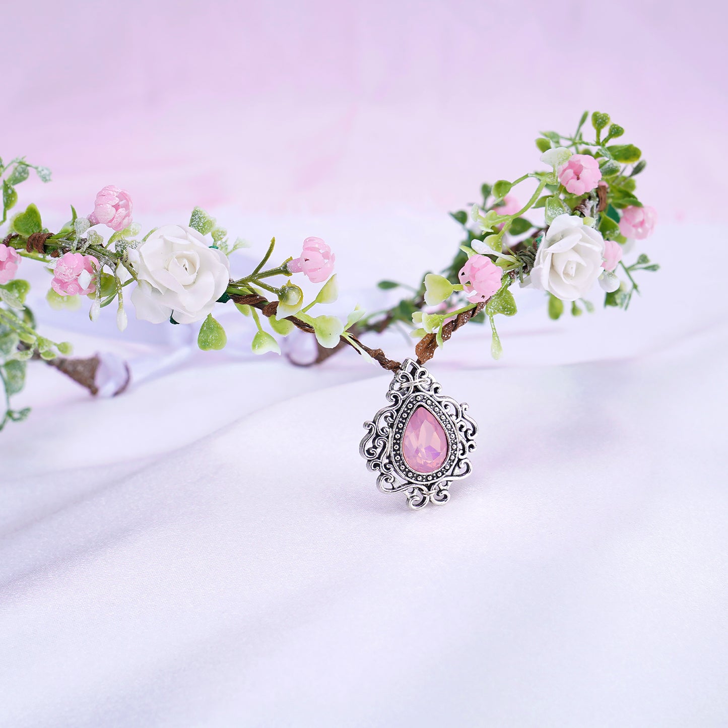 Pink Flower Elven Crown