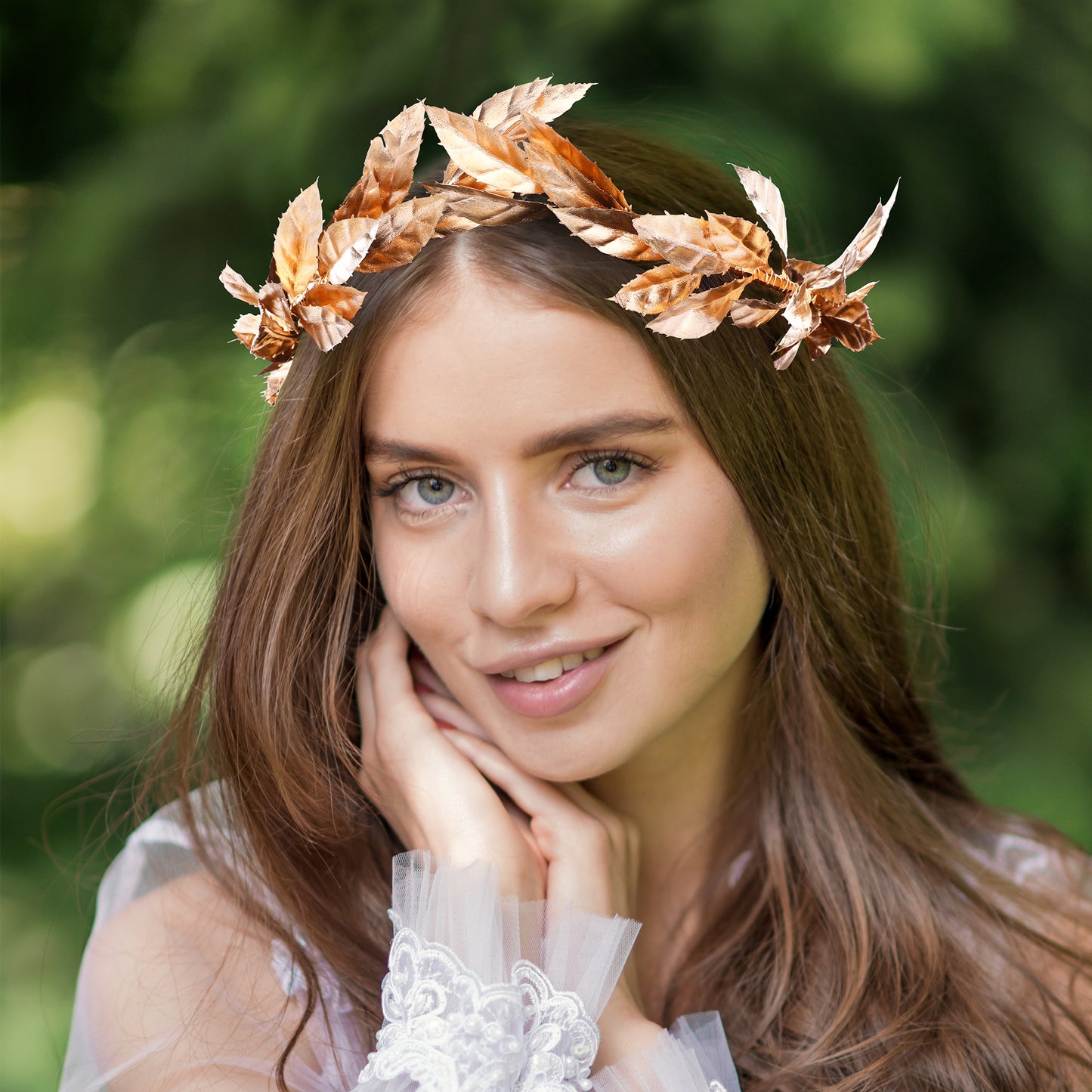 Handmade Gold Leaf Crown Headpiece: Greek God Headband