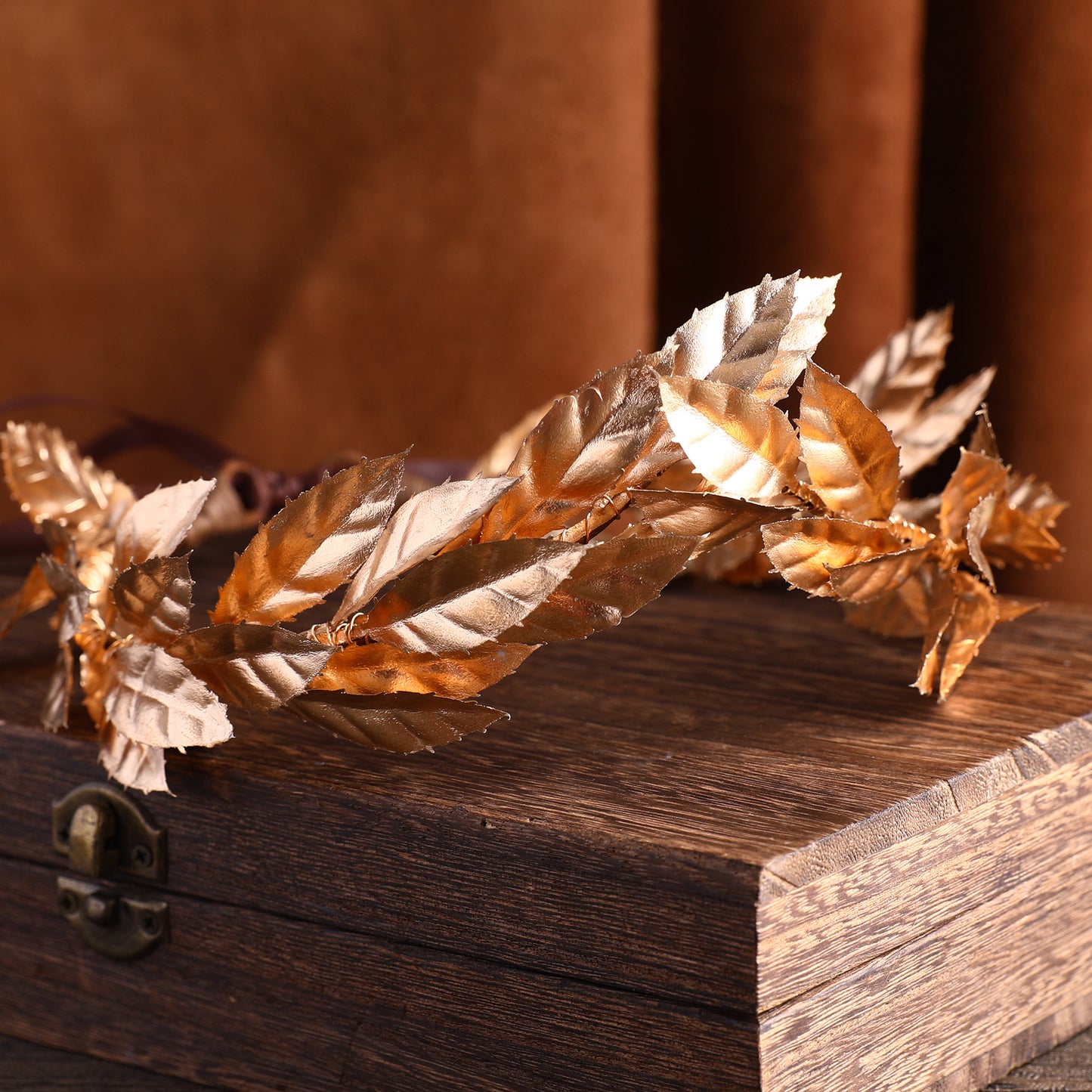 Handmade Gold Leaf Crown Headpiece: Greek God Headband