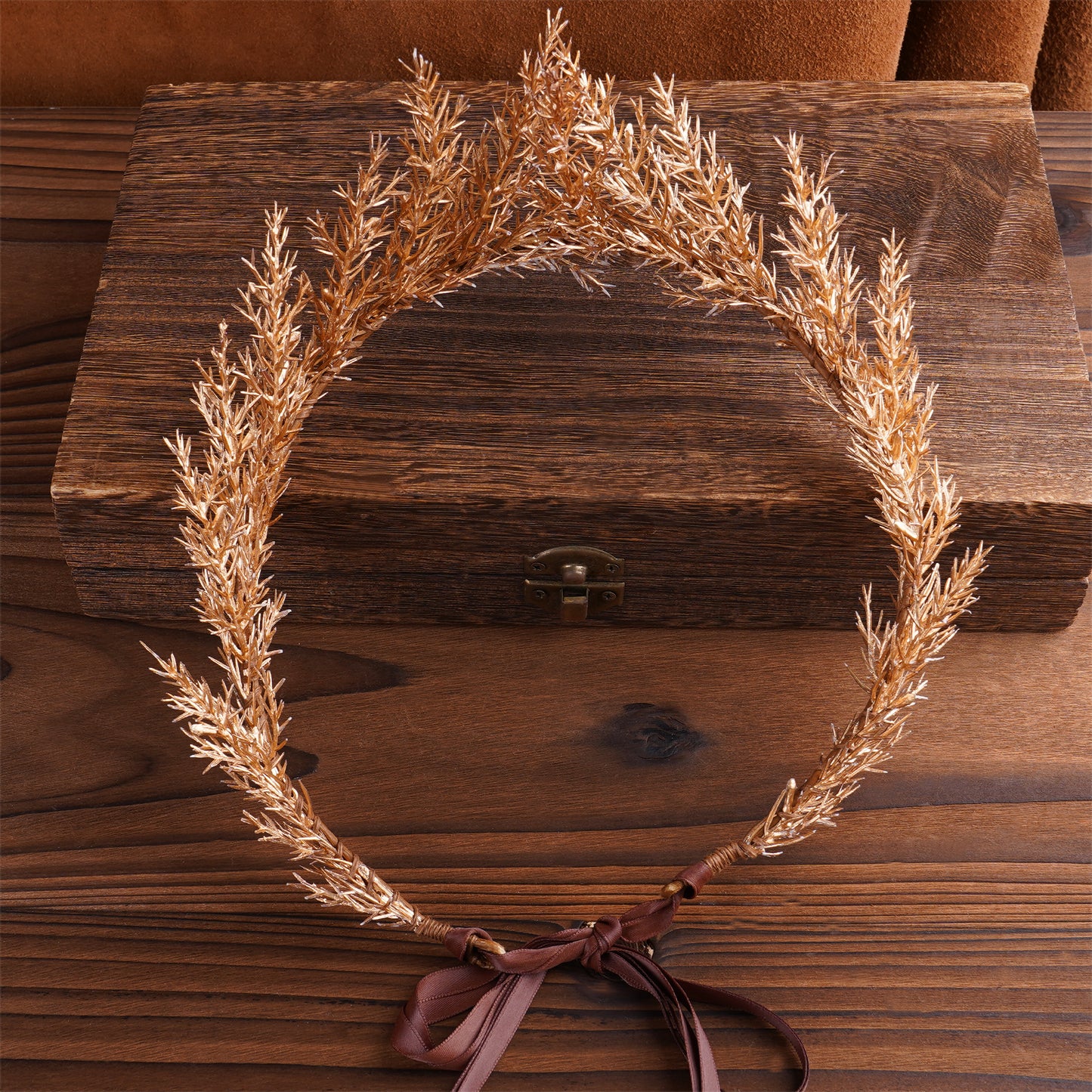 Handmade Gold Woodland Crown
