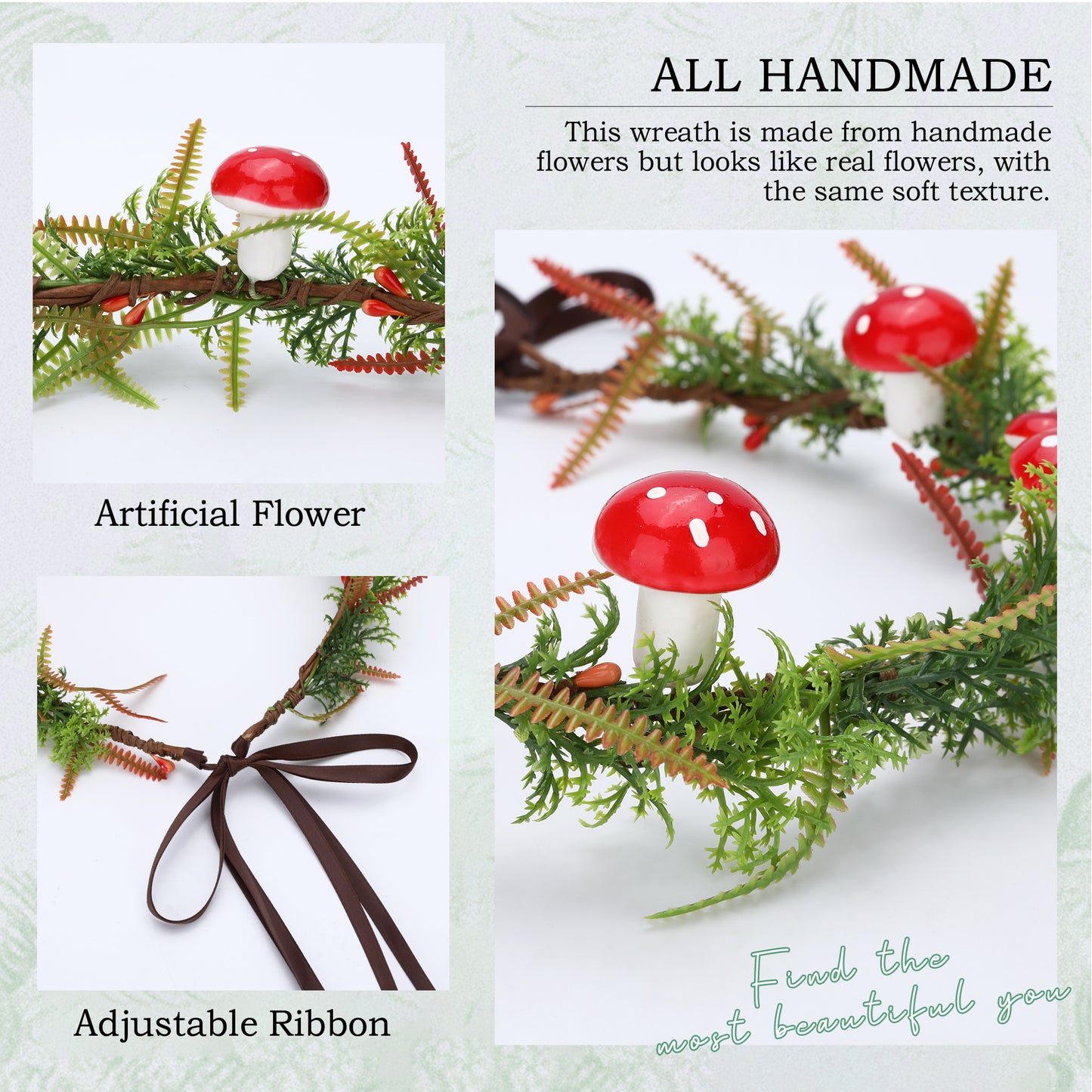 Mushroom Flower Headband: Fairy Woodland Crown