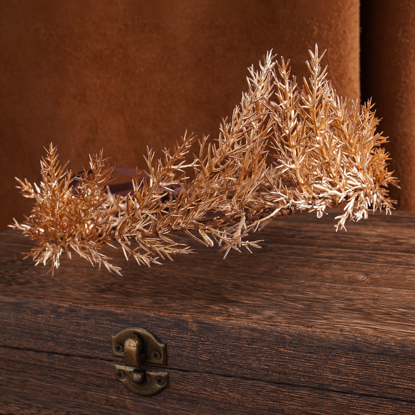 Handmade Gold Woodland Crown