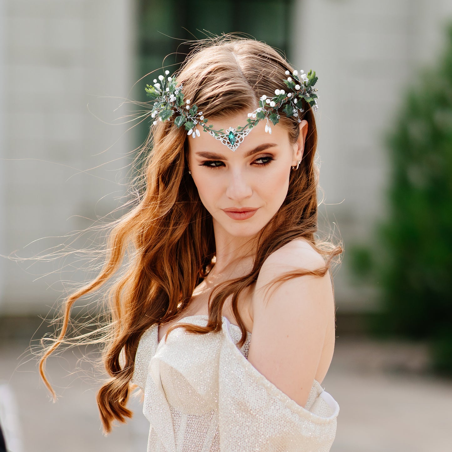 Green Leaf Crown Headband