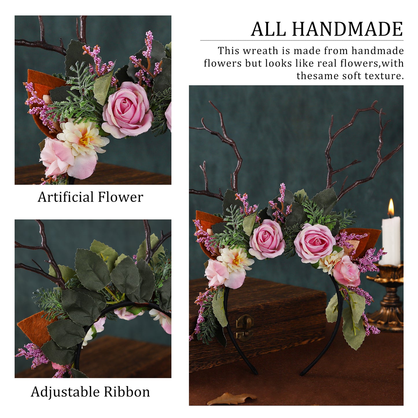 Handmade Woodland Branch Headband - Flower Woodland Hairdband