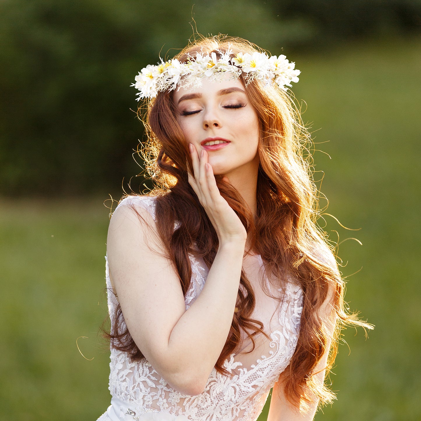 Boho Daphne Flower Headband: Fairy Twig Crown