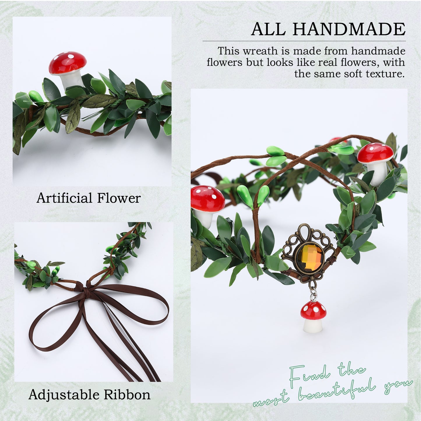 Flower Mushroom Headpiece: Woodland Fairy Crown