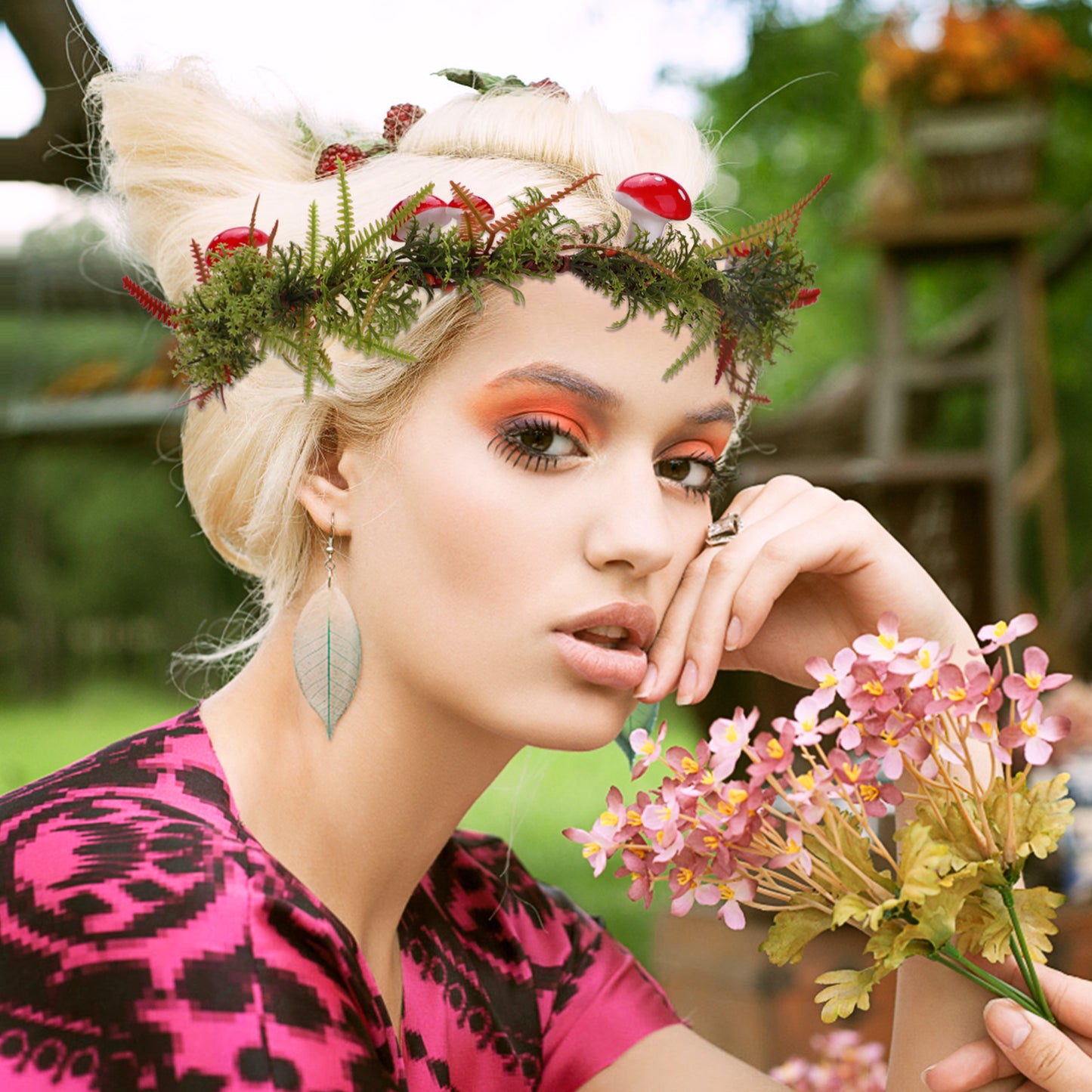 Mushroom Flower Headband: Fairy Woodland Crown
